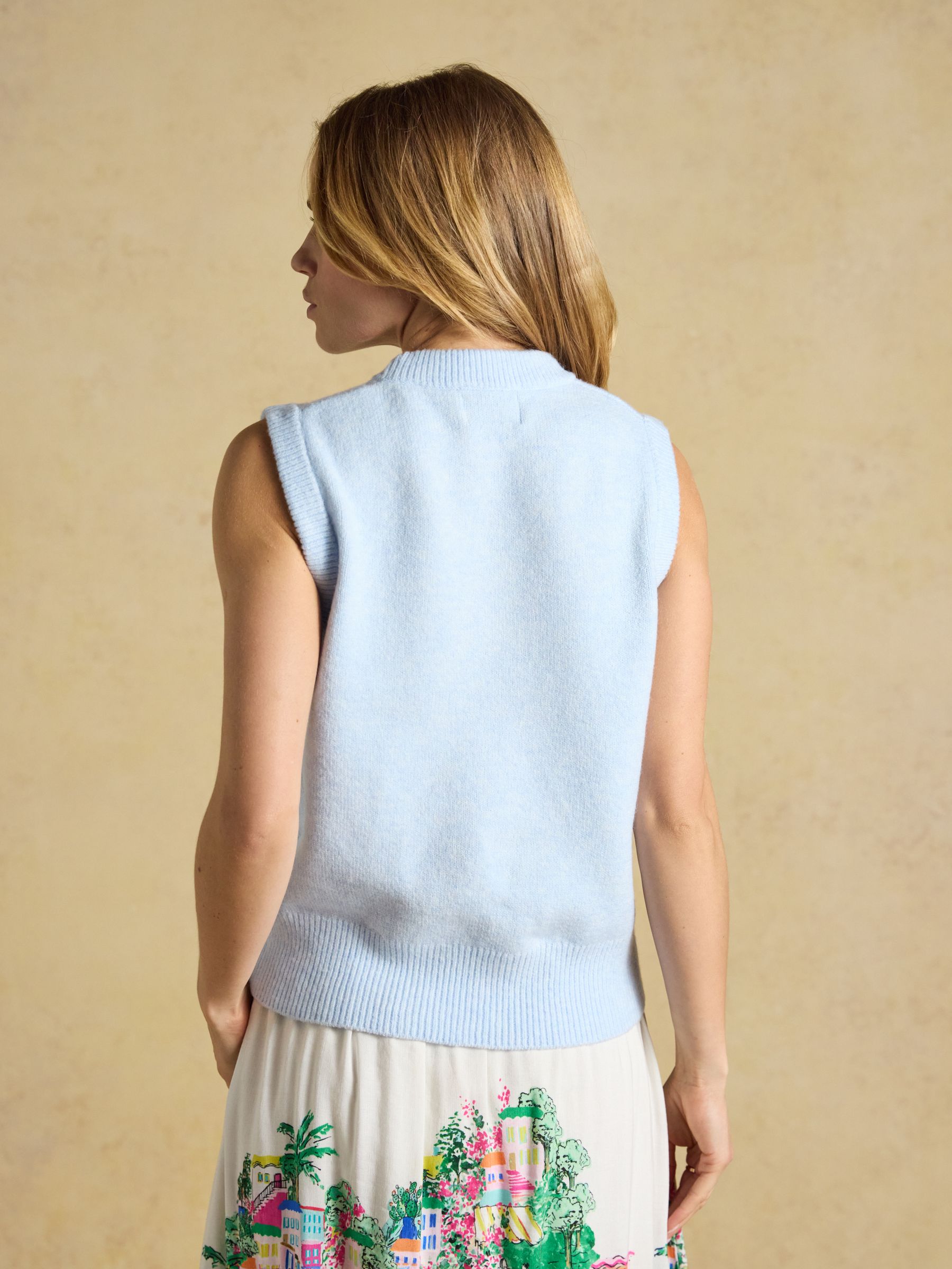 Holly Pale Blue Knitted Vest - Image 2 of 6 Holly Pale Blue Knitted Vest - Image 2 of 6