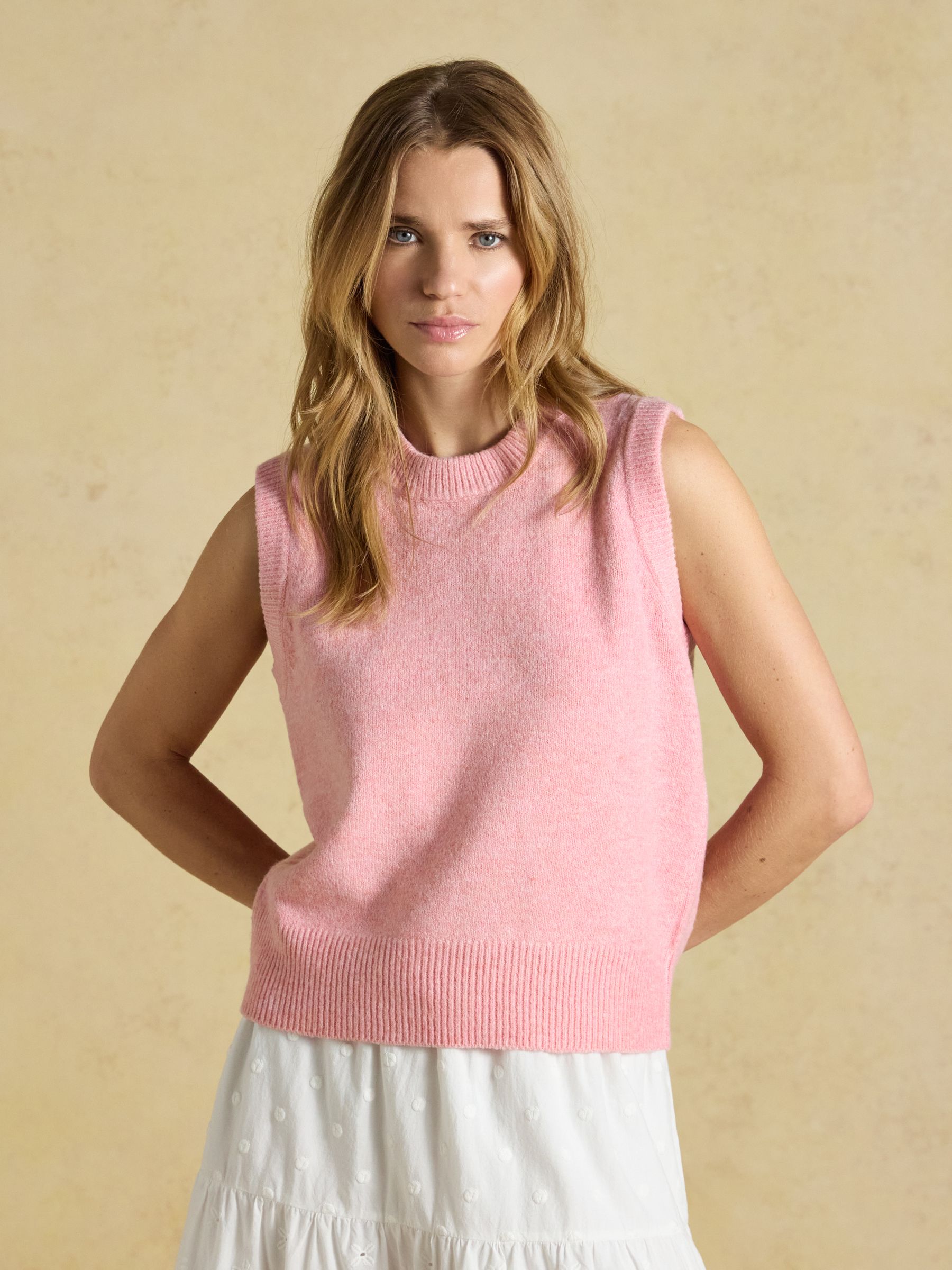 Holly Pale Pink Knitted Vest - Image 1 of 6