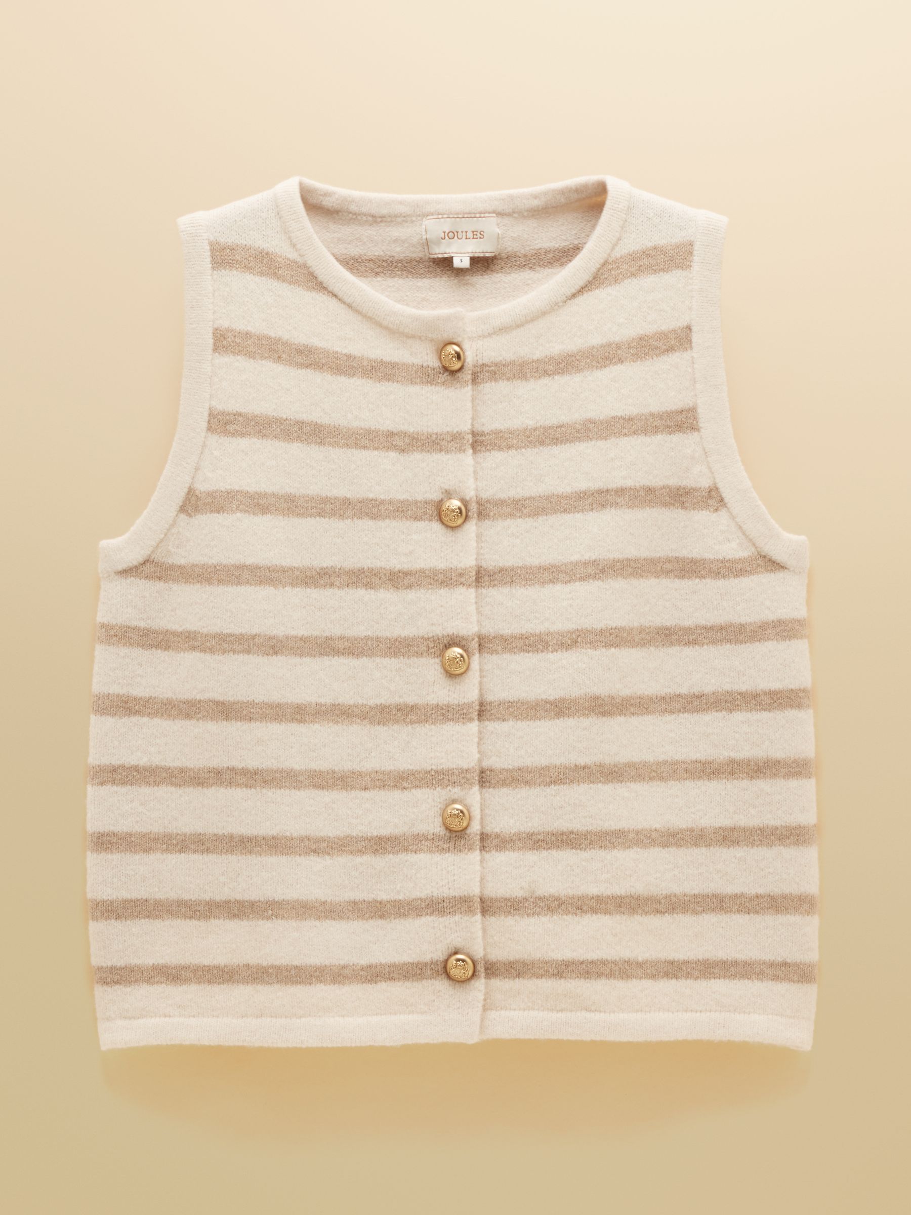 Holly Cream & Oat Striped Button Through Knitted Vest - Image 6 of 6 Holly Cream & Oat Striped Button Through Knitted Vest - Image 6 of 6