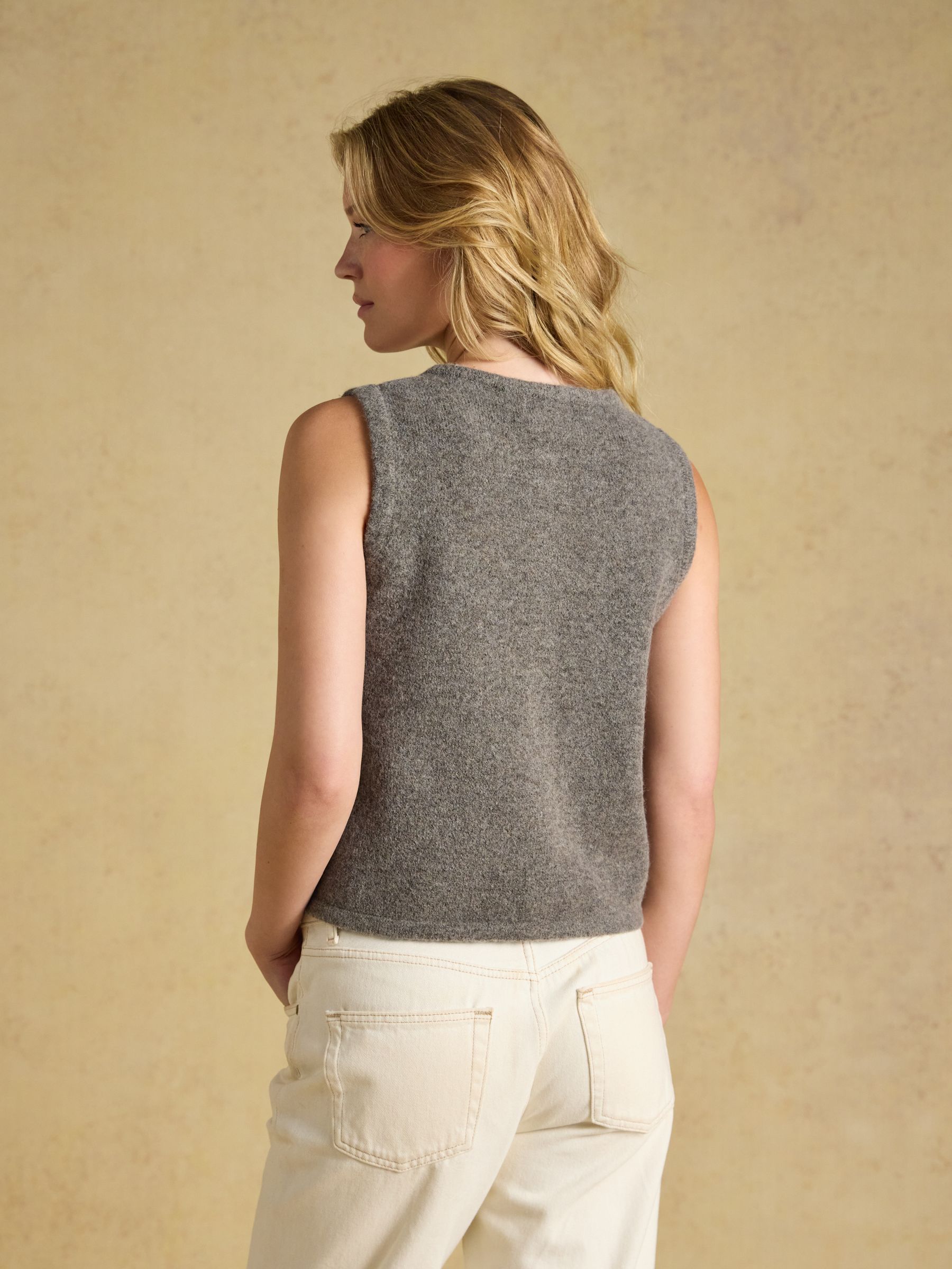 Holly Brown Button Through Knitted Vest - Image 2 of 7