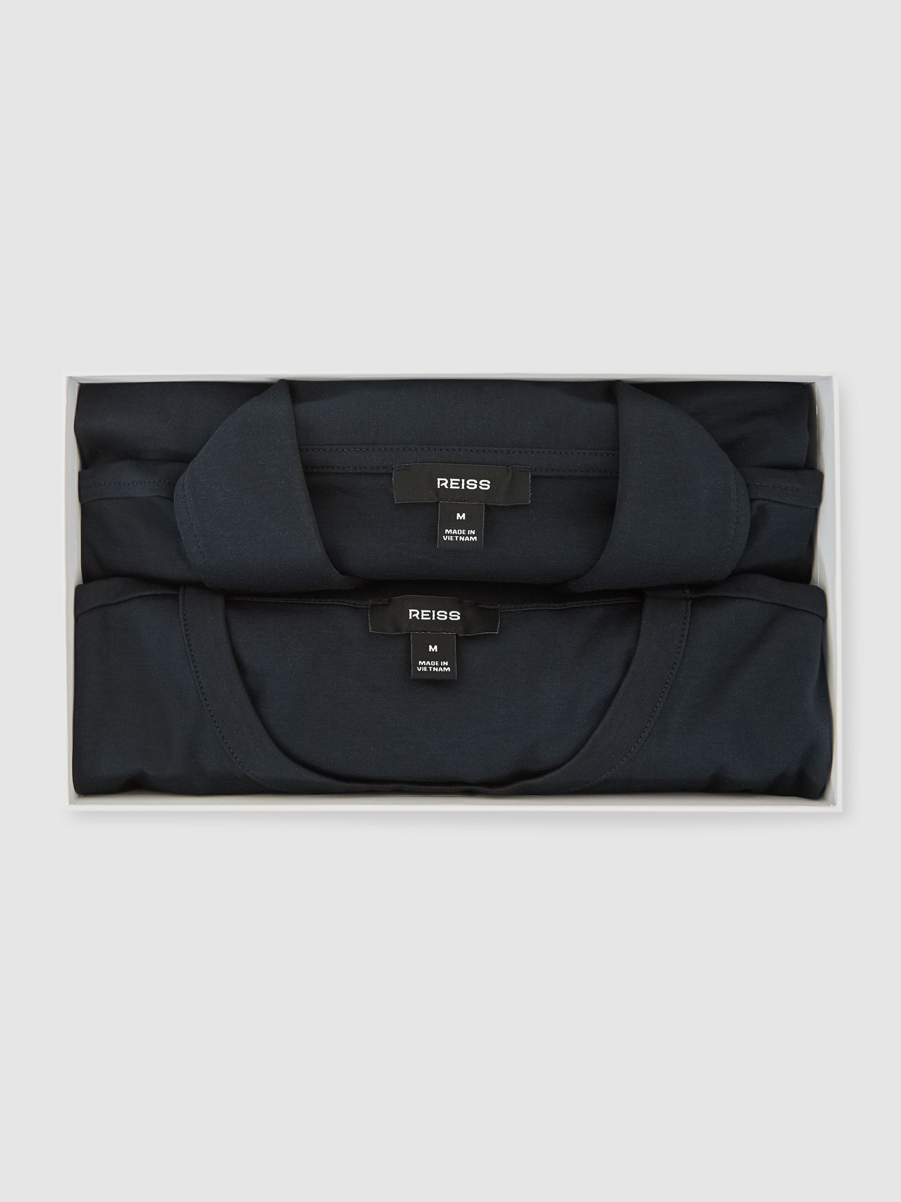 Airwater-Cotton T-Shirt and Polo Shirt 2-Pack in Navy - image 2
