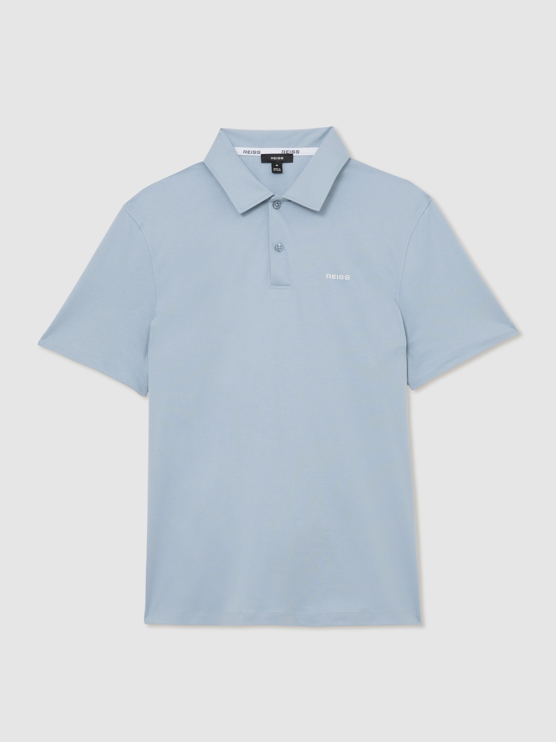 Airwater-Cotton Logo Polo Shirt in Soft Blue - Image 2 of 6