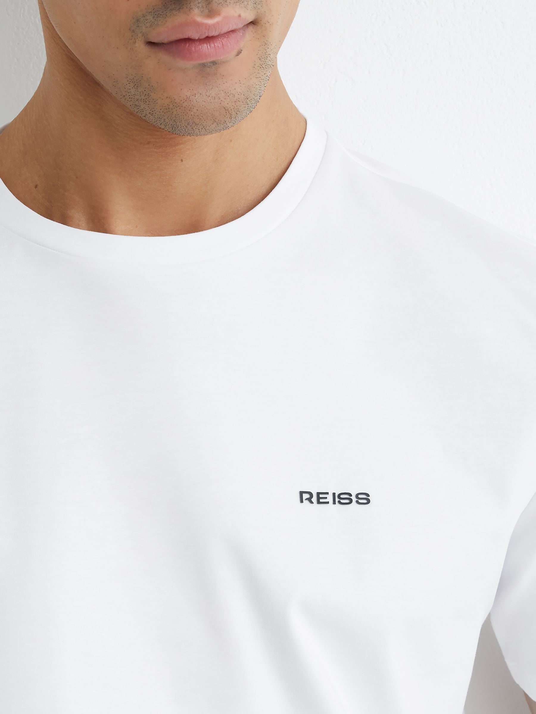 Cotton Logo Crew-Neck T-shirt in White - Image 4 of 6