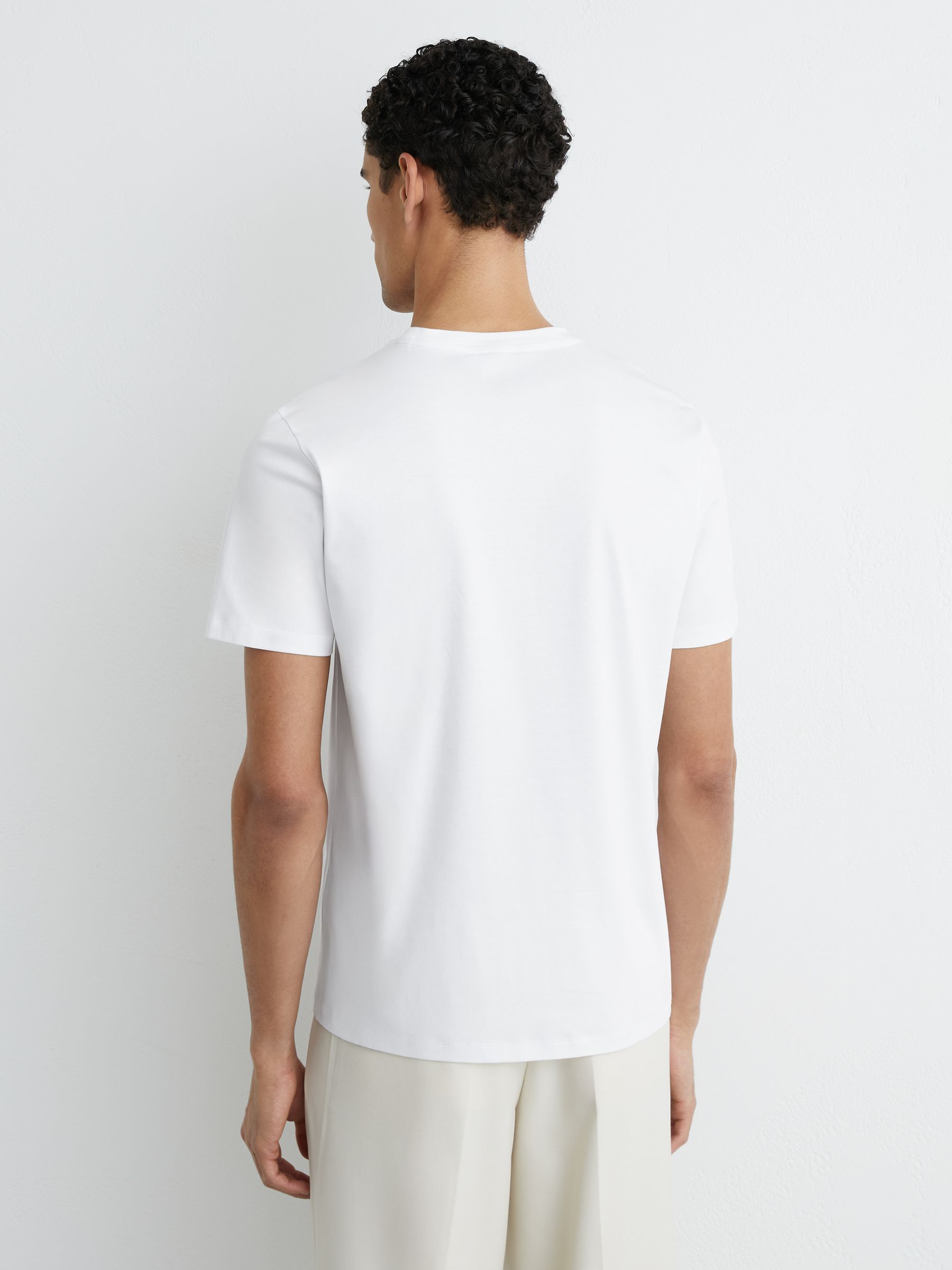 Cotton Logo Crew-Neck T-shirt in White - Image 5 of 6