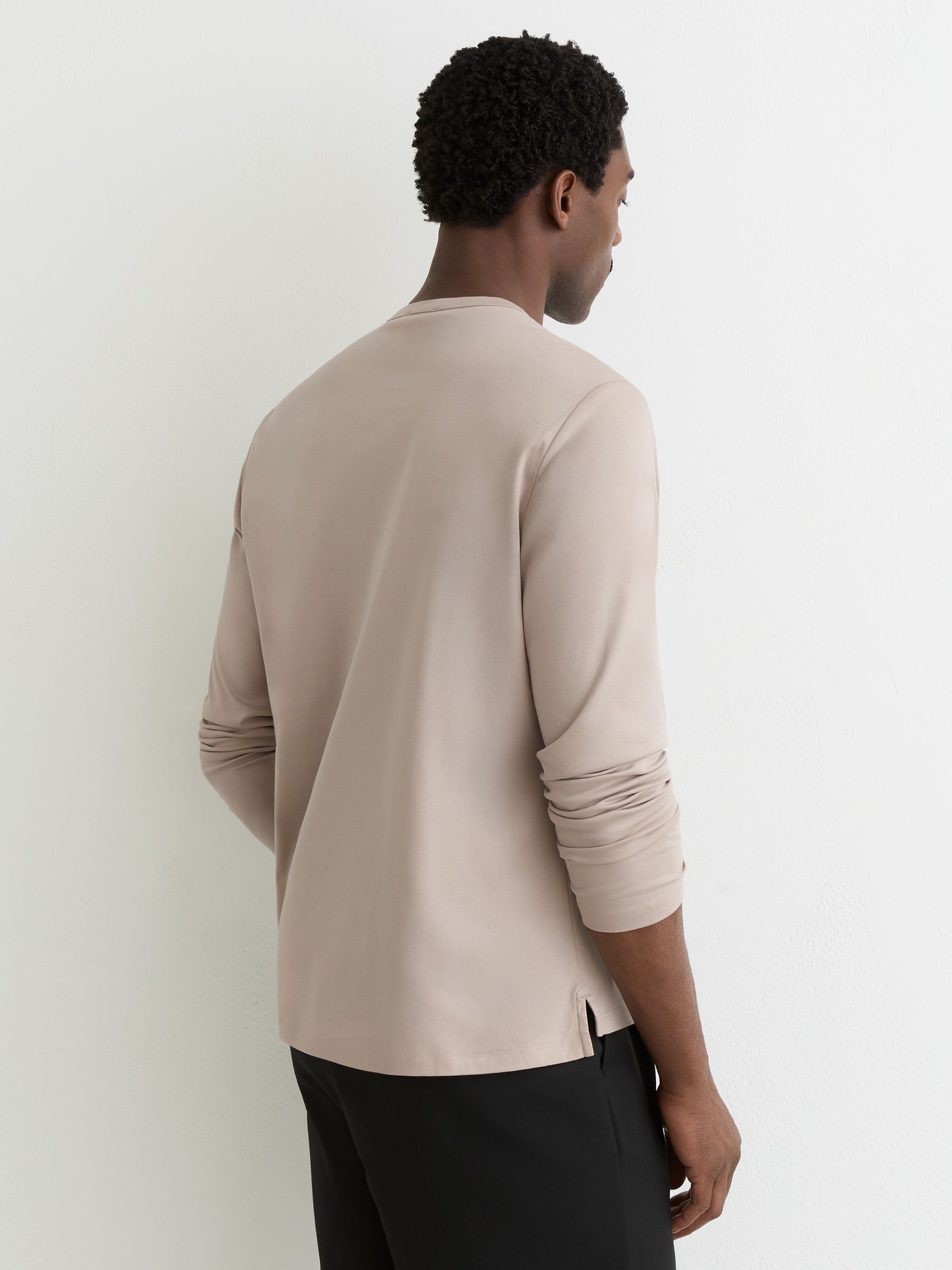 Airwater-Cotton Henley Shirt in Stone - Image 5 of 6