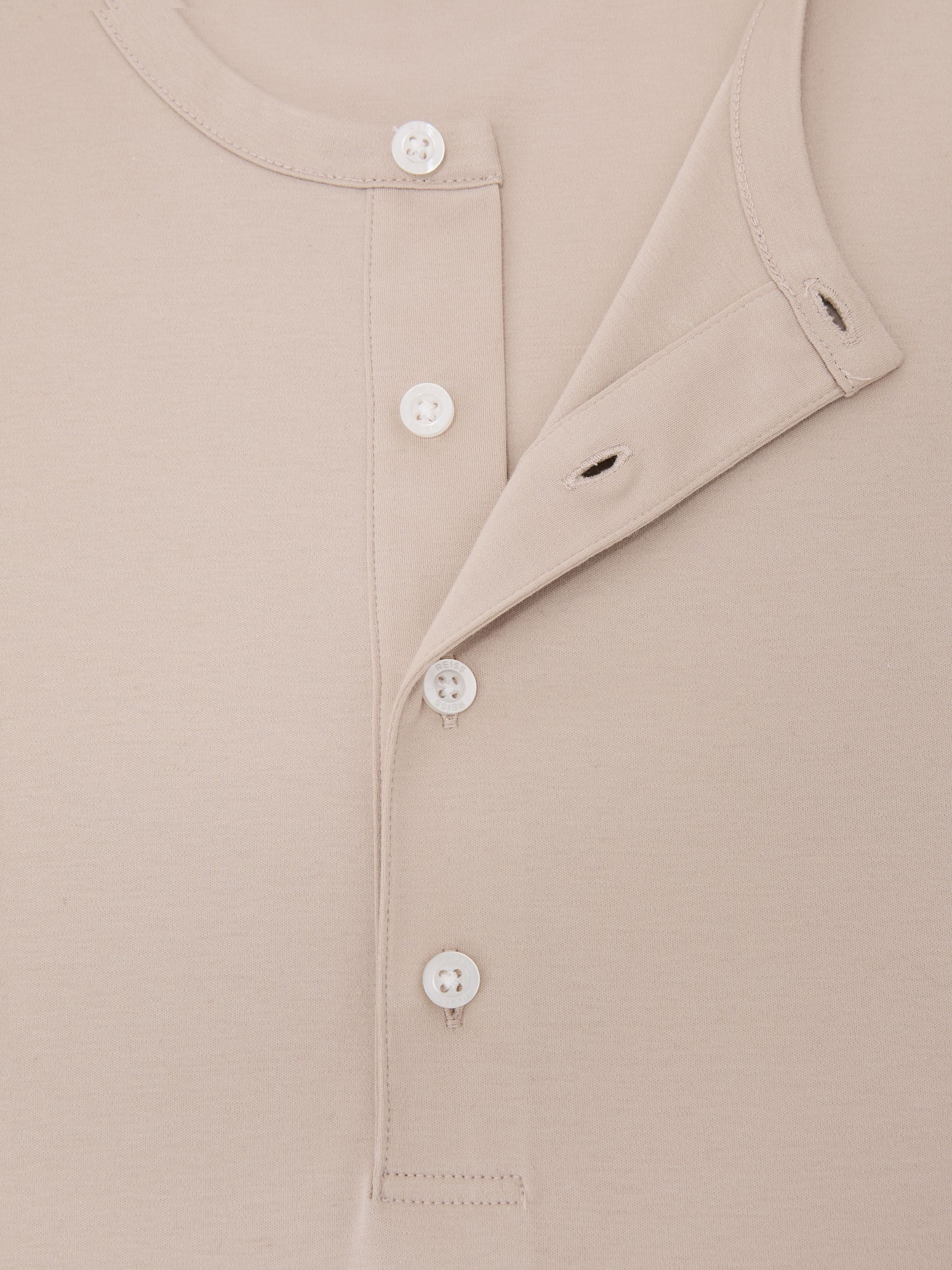 Airwater-Cotton Jersey Henley T-Shirt in Stone - image 3