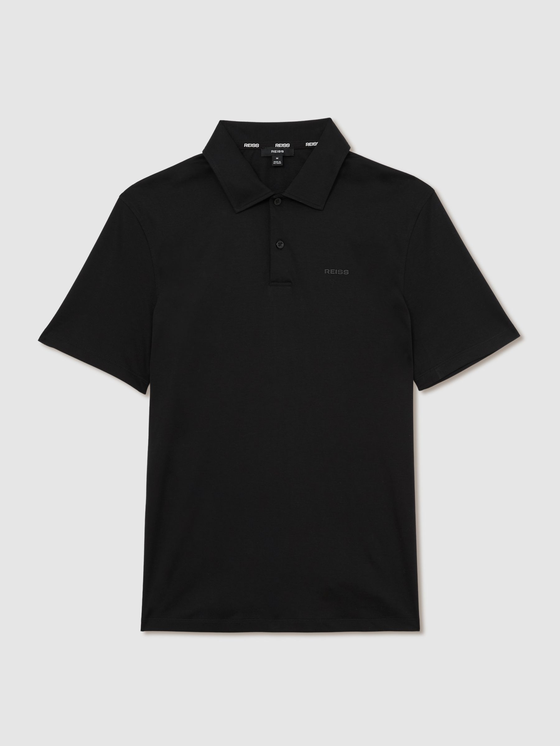 Airwater-Cotton Logo Polo Shirt in Black - Image 2 of 6