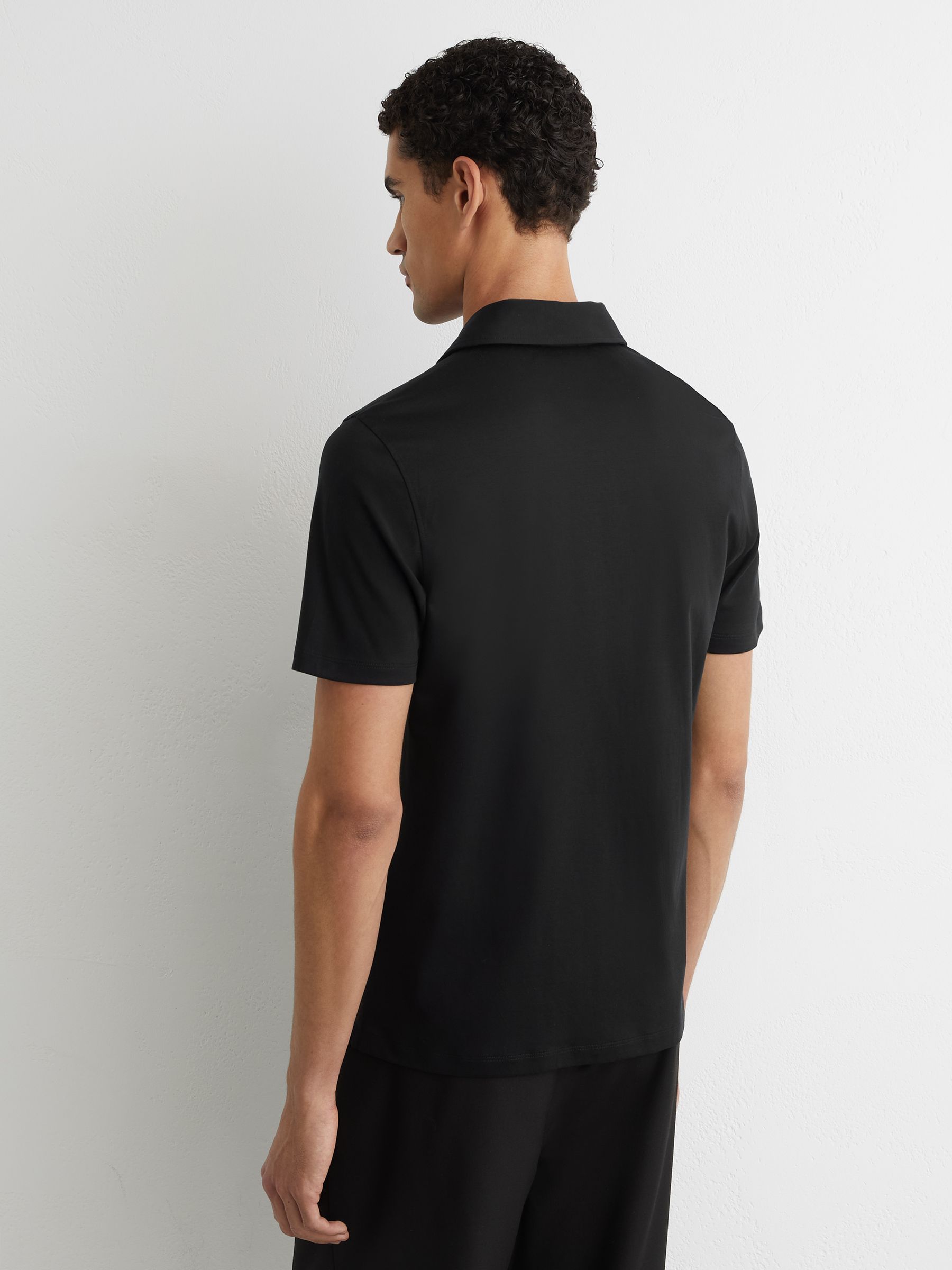 Airwater-Cotton Logo Polo Shirt in Black - Image 5 of 6