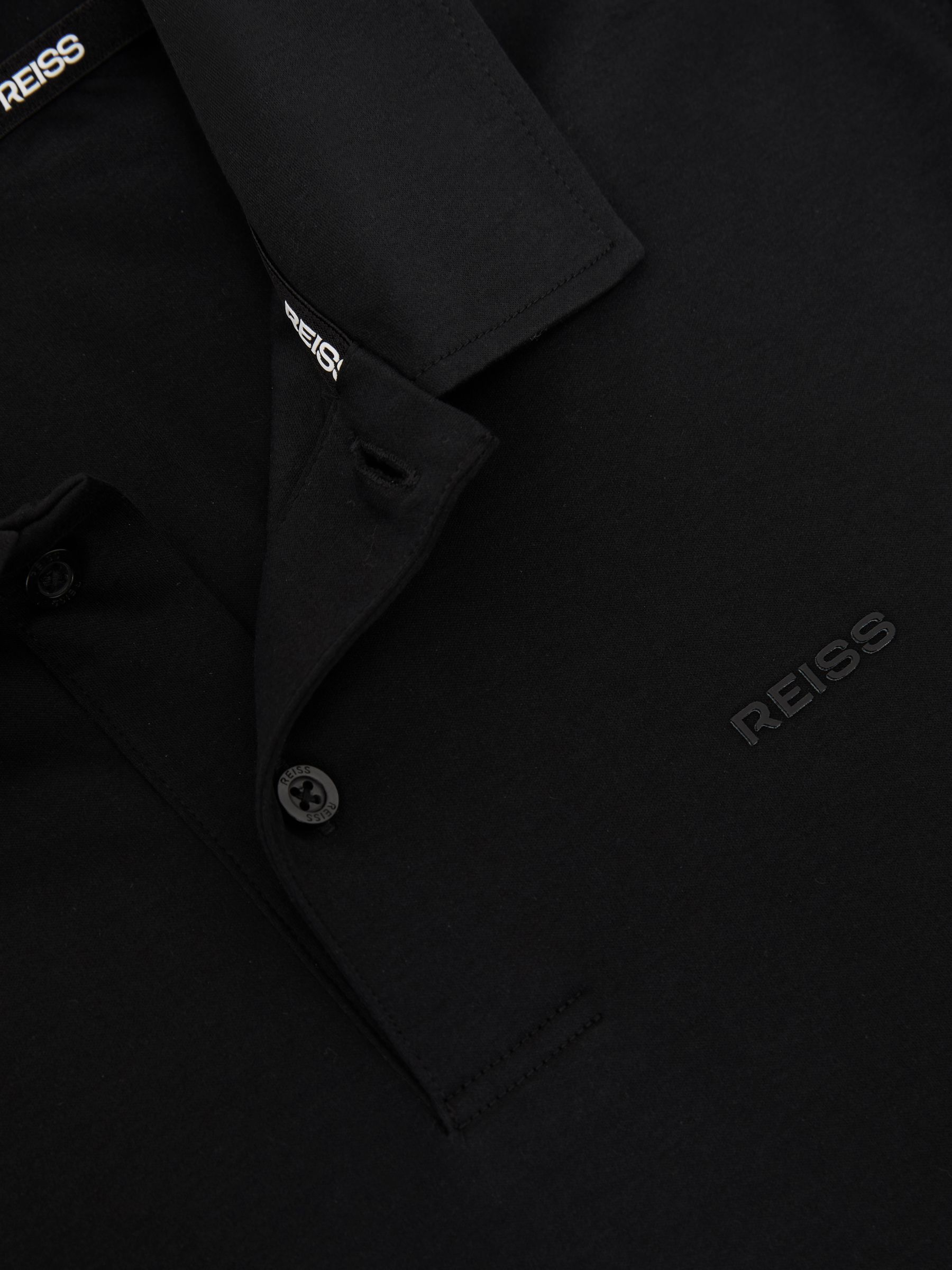 Airwater-Cotton Logo Polo Shirt in Black - Image 6 of 6