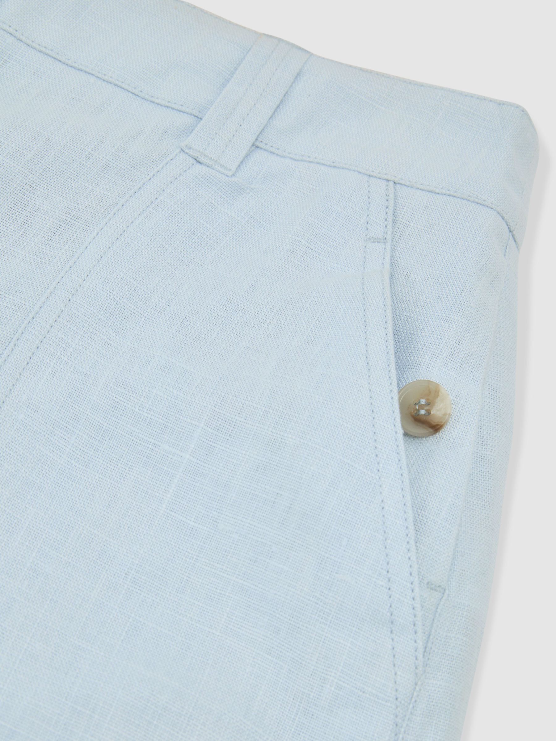 Linen Wide-Leg Trousers in Dusty Blue - Image 8 of 8