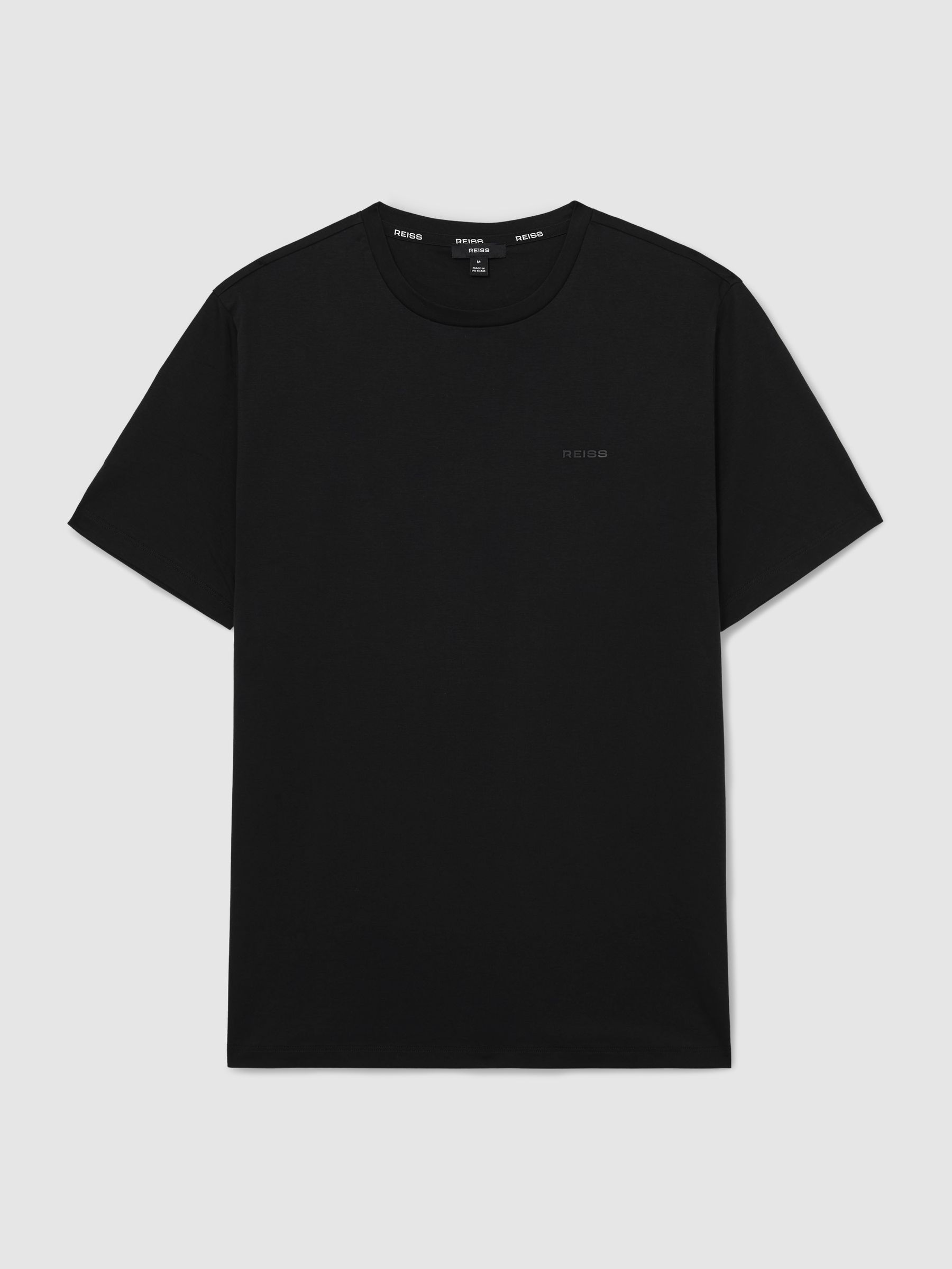 Cotton Logo Crew-Neck T-shirt in Black - Image 2 of 6