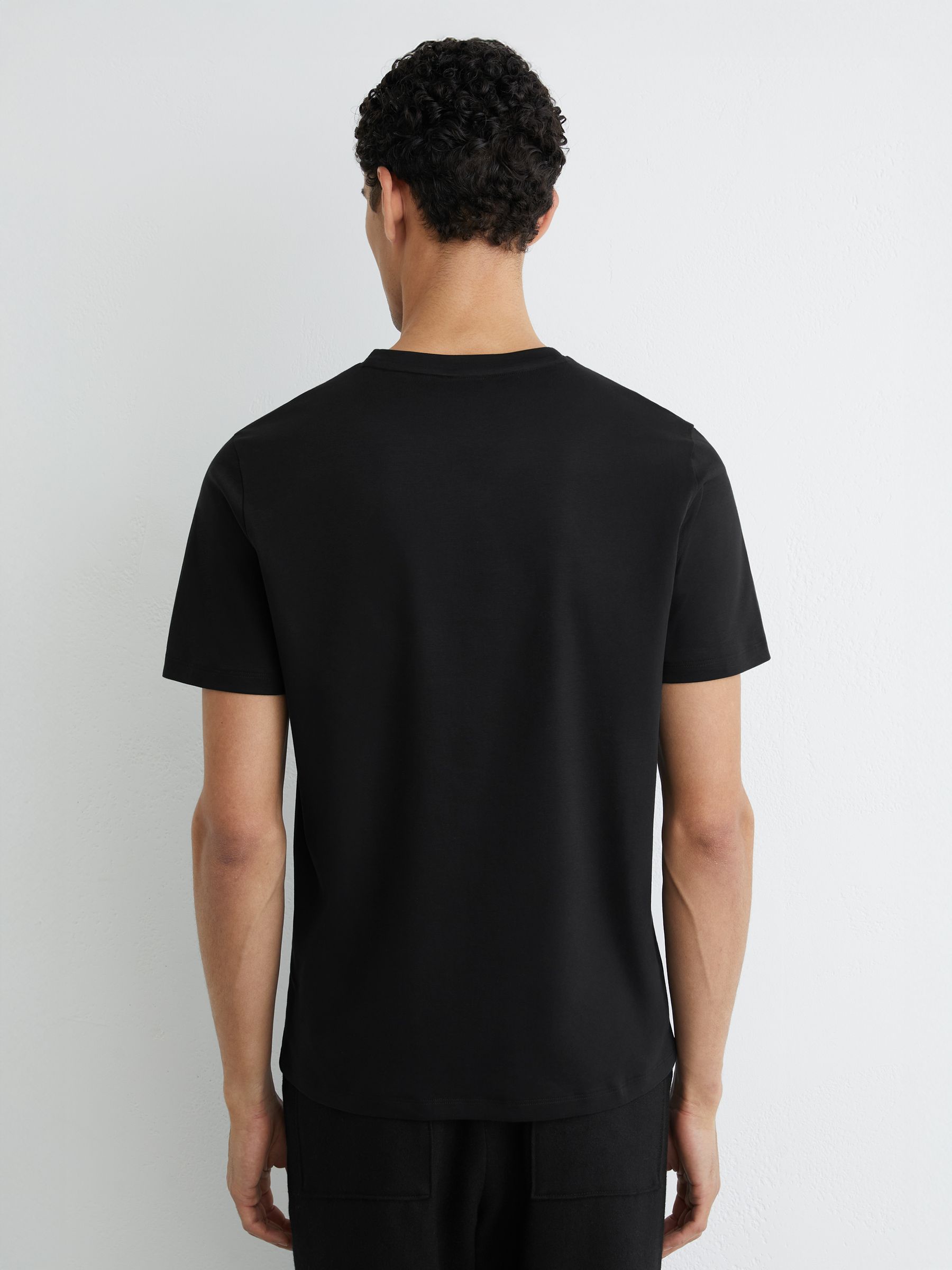 Cotton Logo Crew-Neck T-shirt in Black - Image 5 of 6