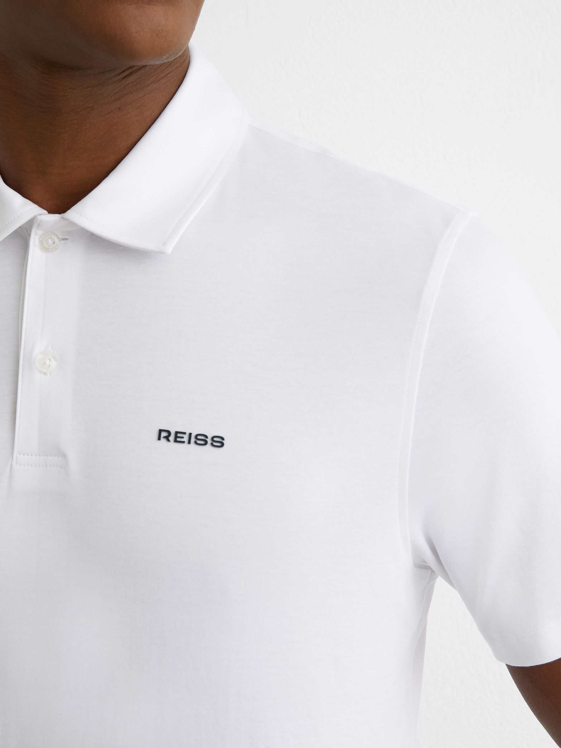 Airwater-Cotton Logo Polo Shirt in White - image 3