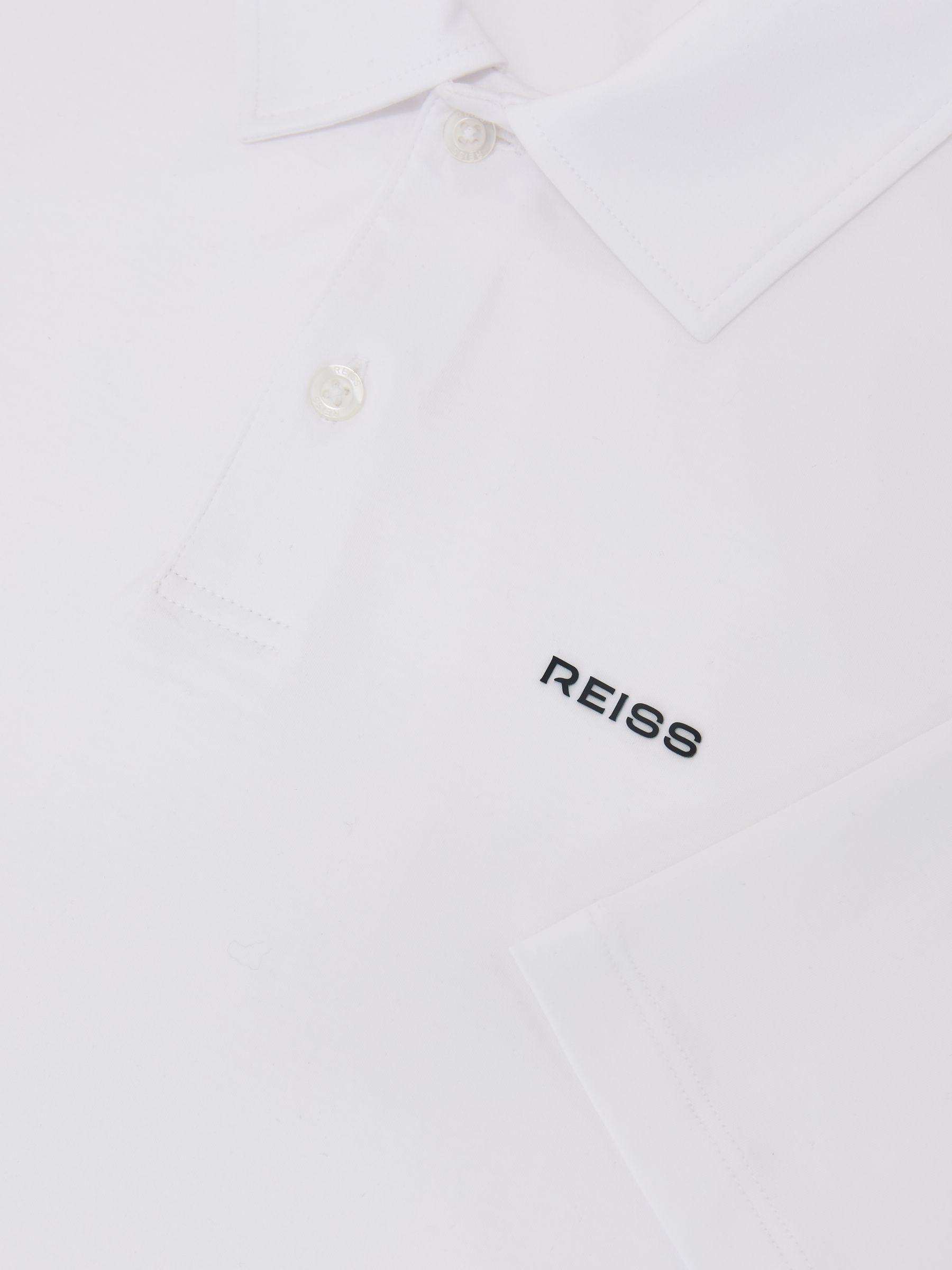 Airwater-Cotton Logo Polo Shirt in White - Image 6 of 6