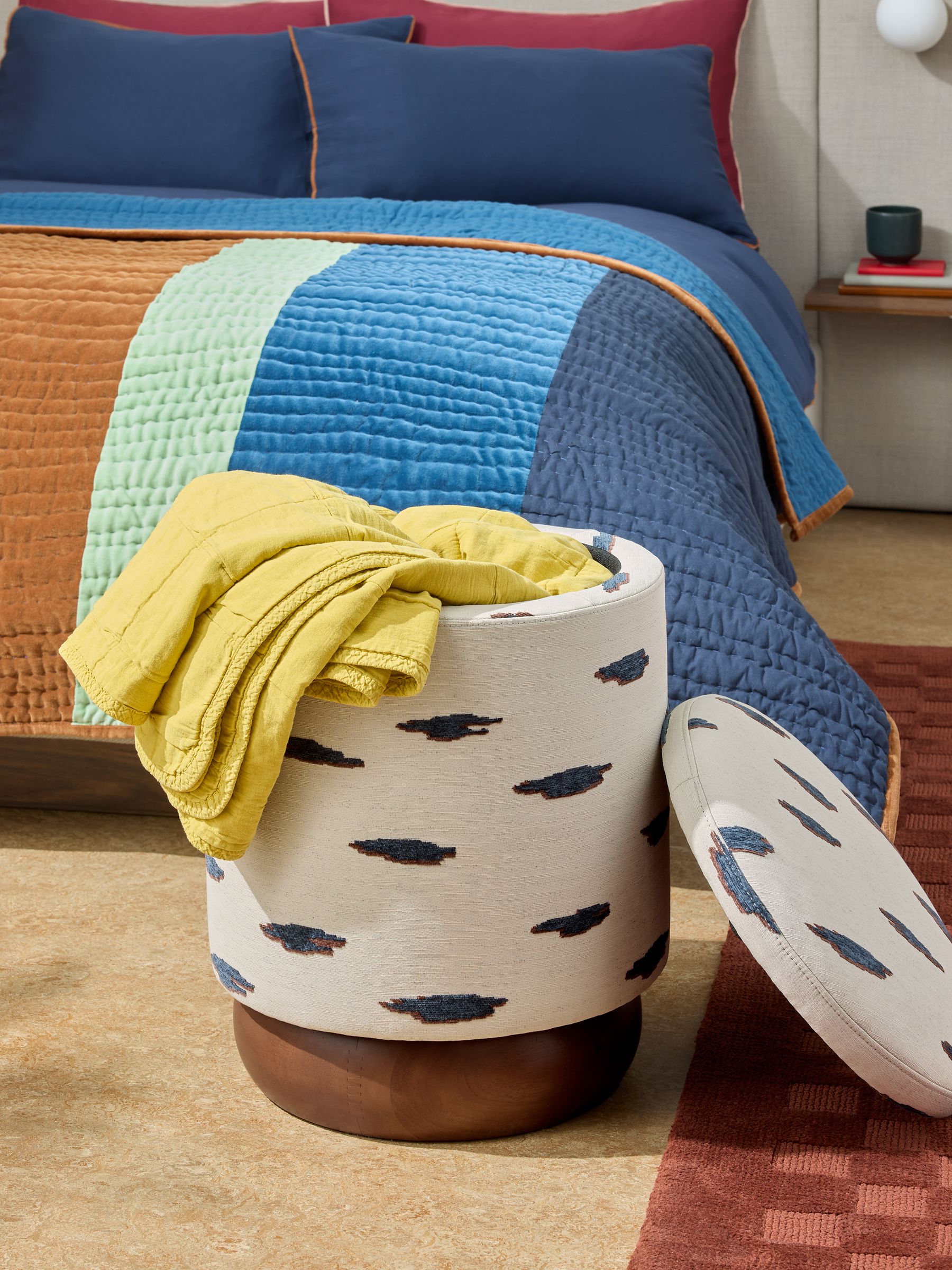 Inara Storage Stool in Mikumo Blue - Image 2 of 6