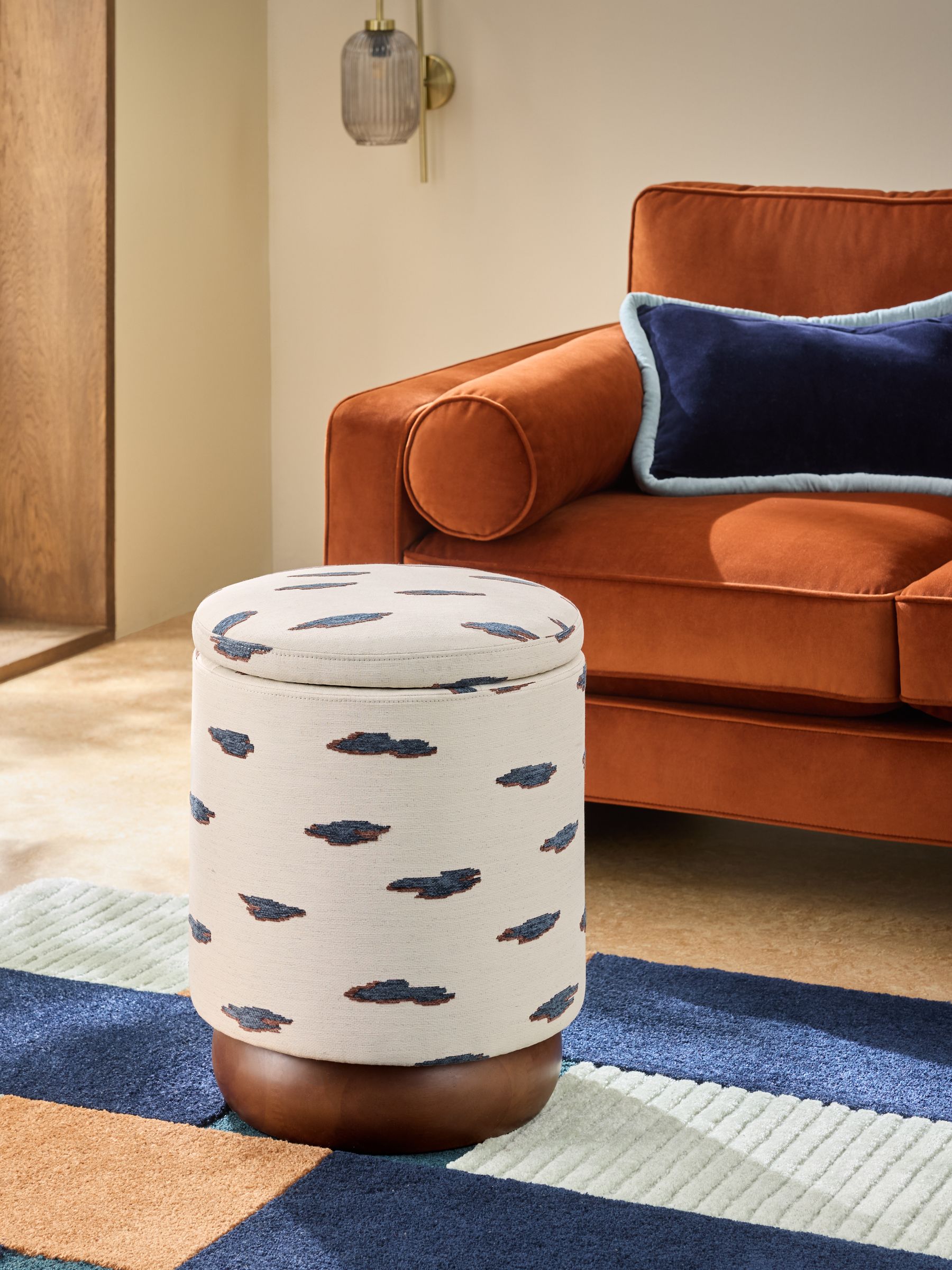 Inara Storage Stool in Mikumo Blue - Image 3 of 6