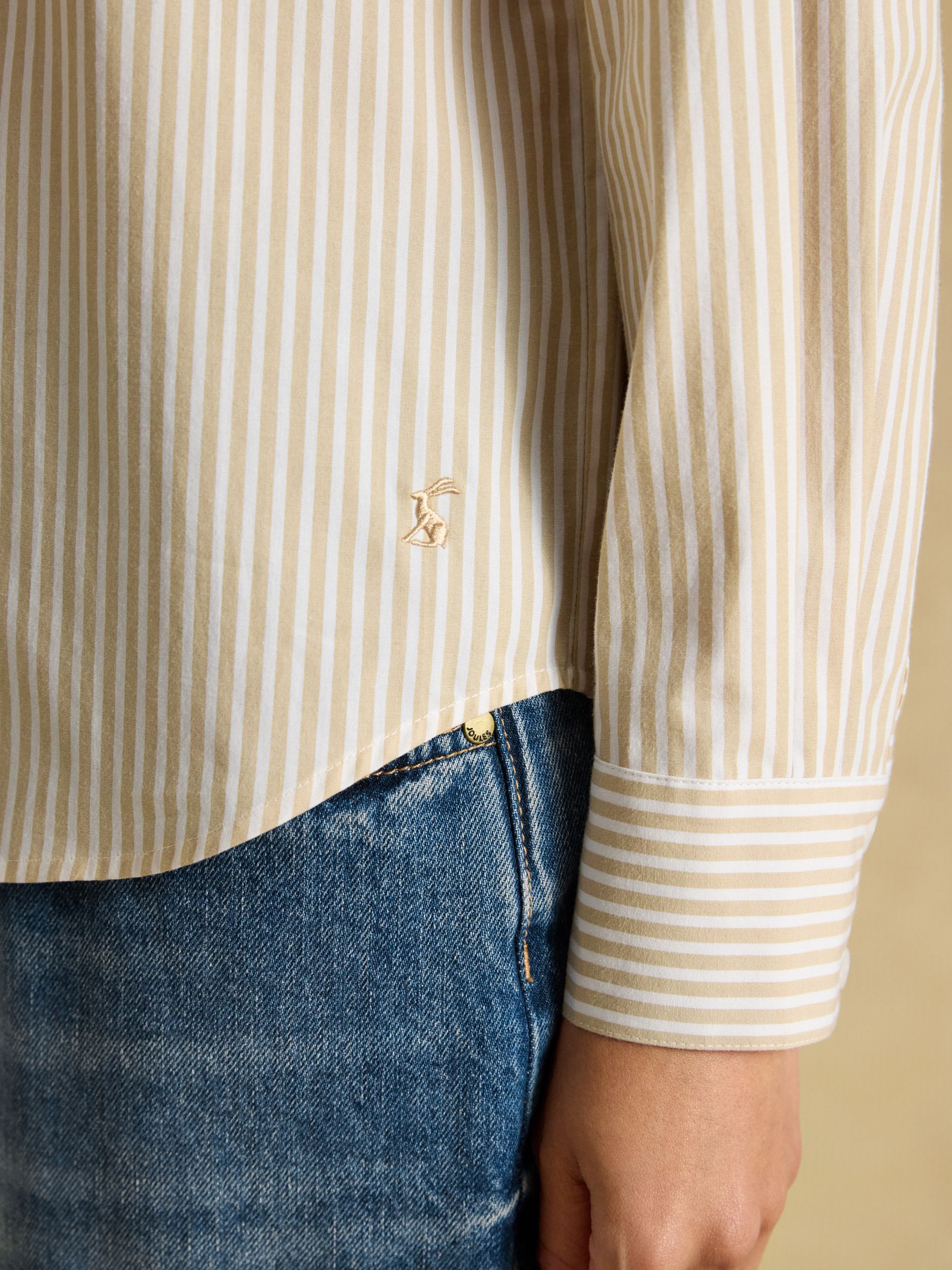 Tan Striped Classic Poplin Shirt - Image 4 of 8