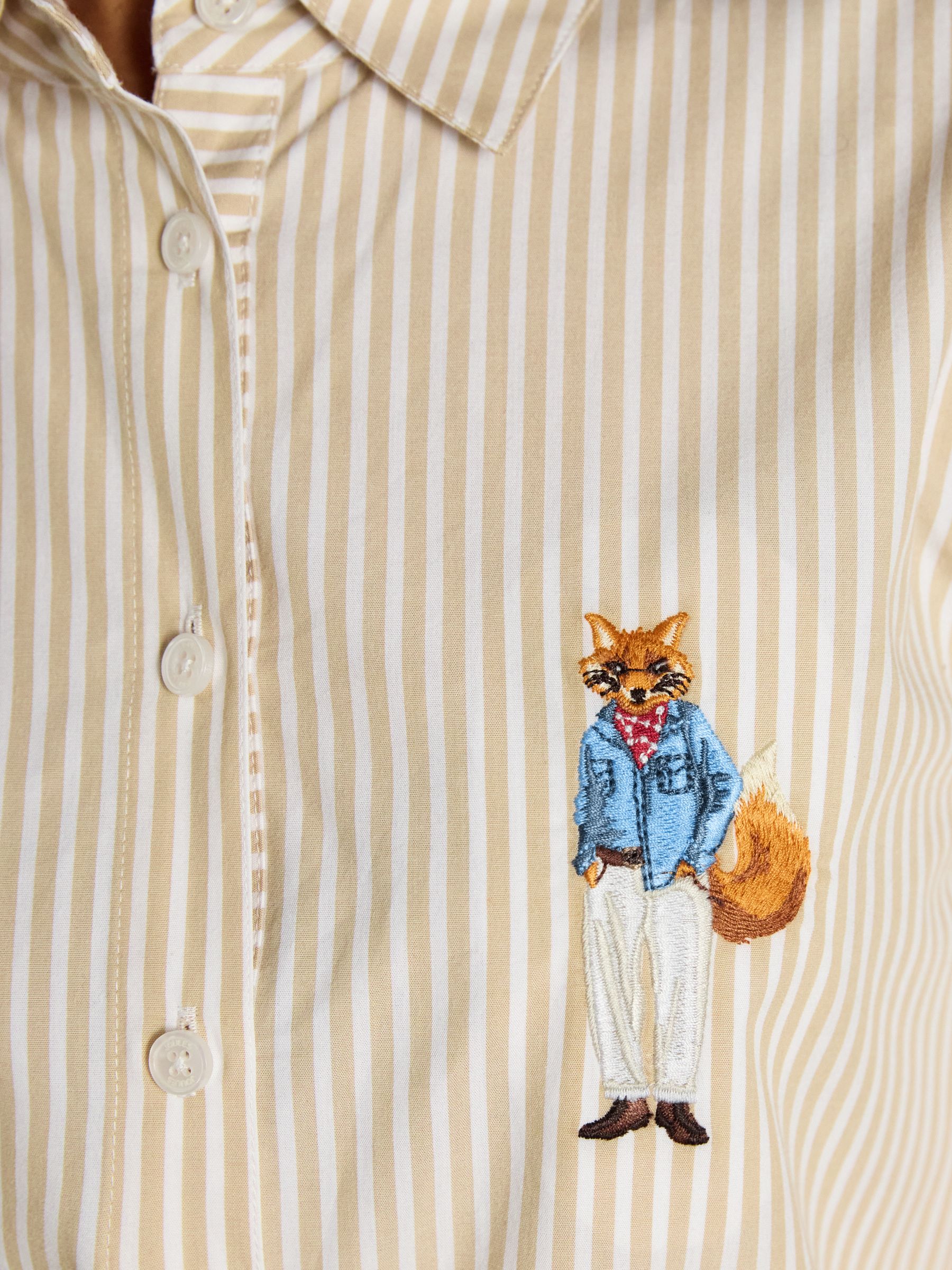 Tan Striped Classic Poplin Shirt - Image 6 of 8