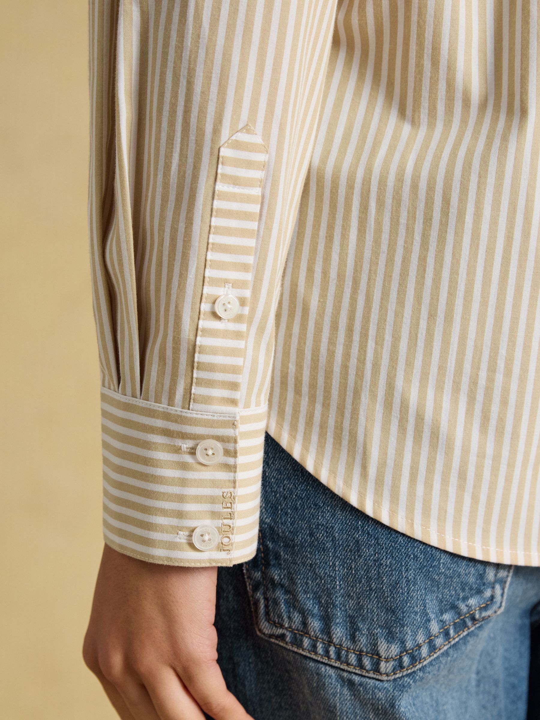 Tan Striped Classic Poplin Shirt - Image 7 of 8