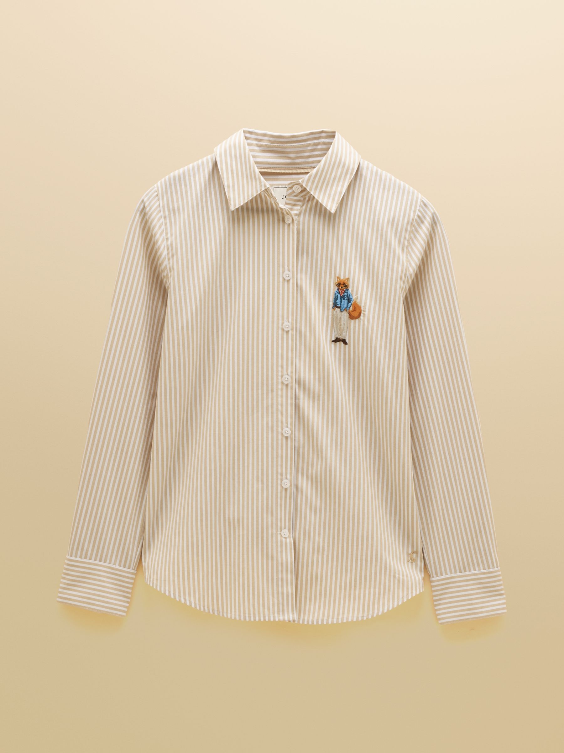 Tan Striped Classic Poplin Shirt - Image 8 of 8