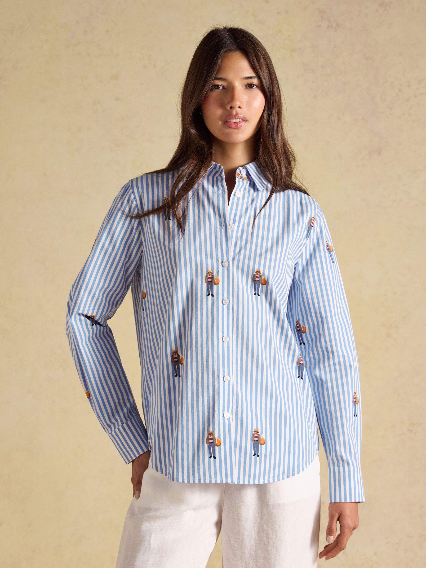 Blue/White Stripe Classic Poplin Shirt - Image 1 of 9