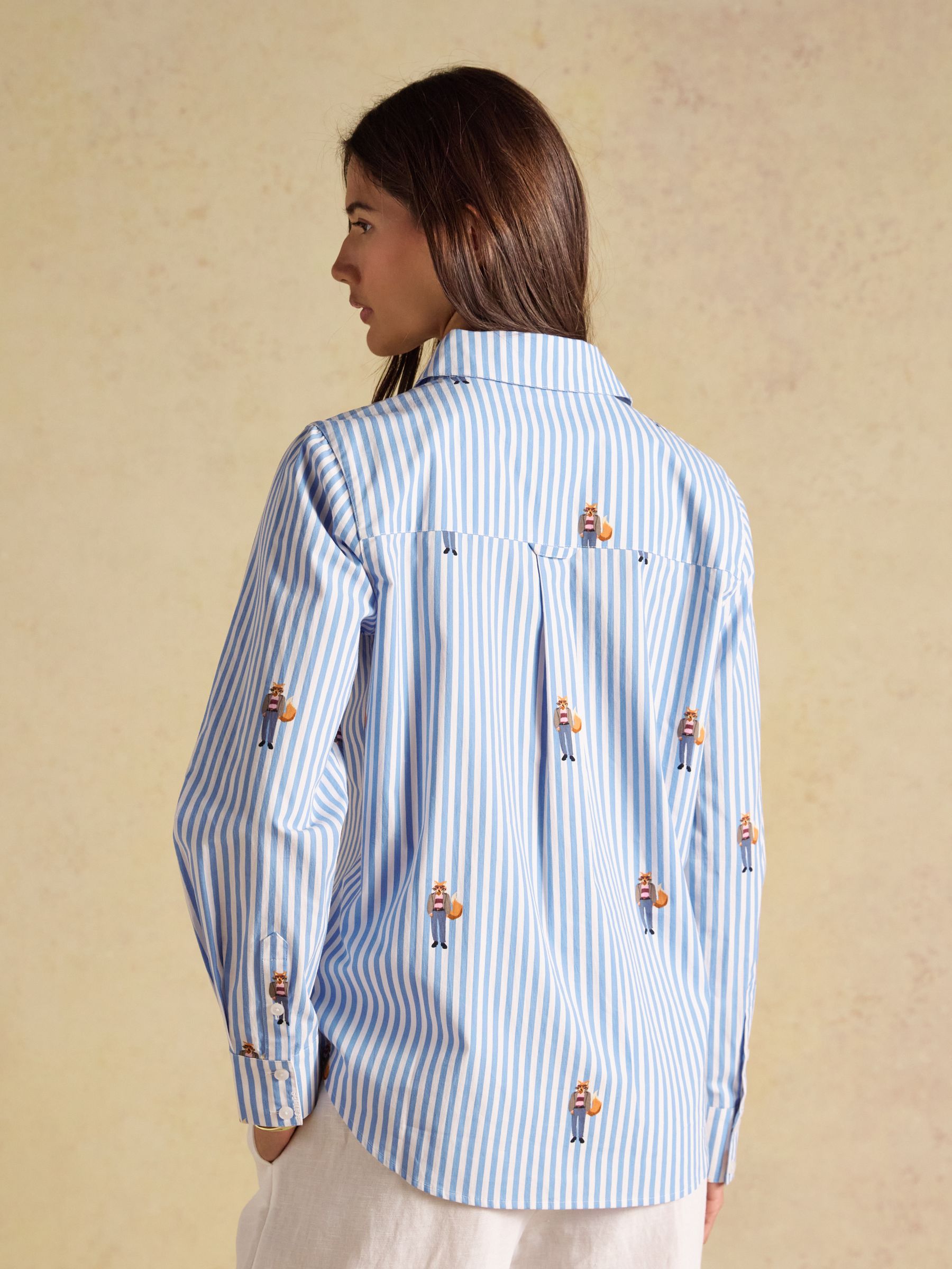 Blue/White Stripe Classic Poplin Shirt - Image 2 of 9