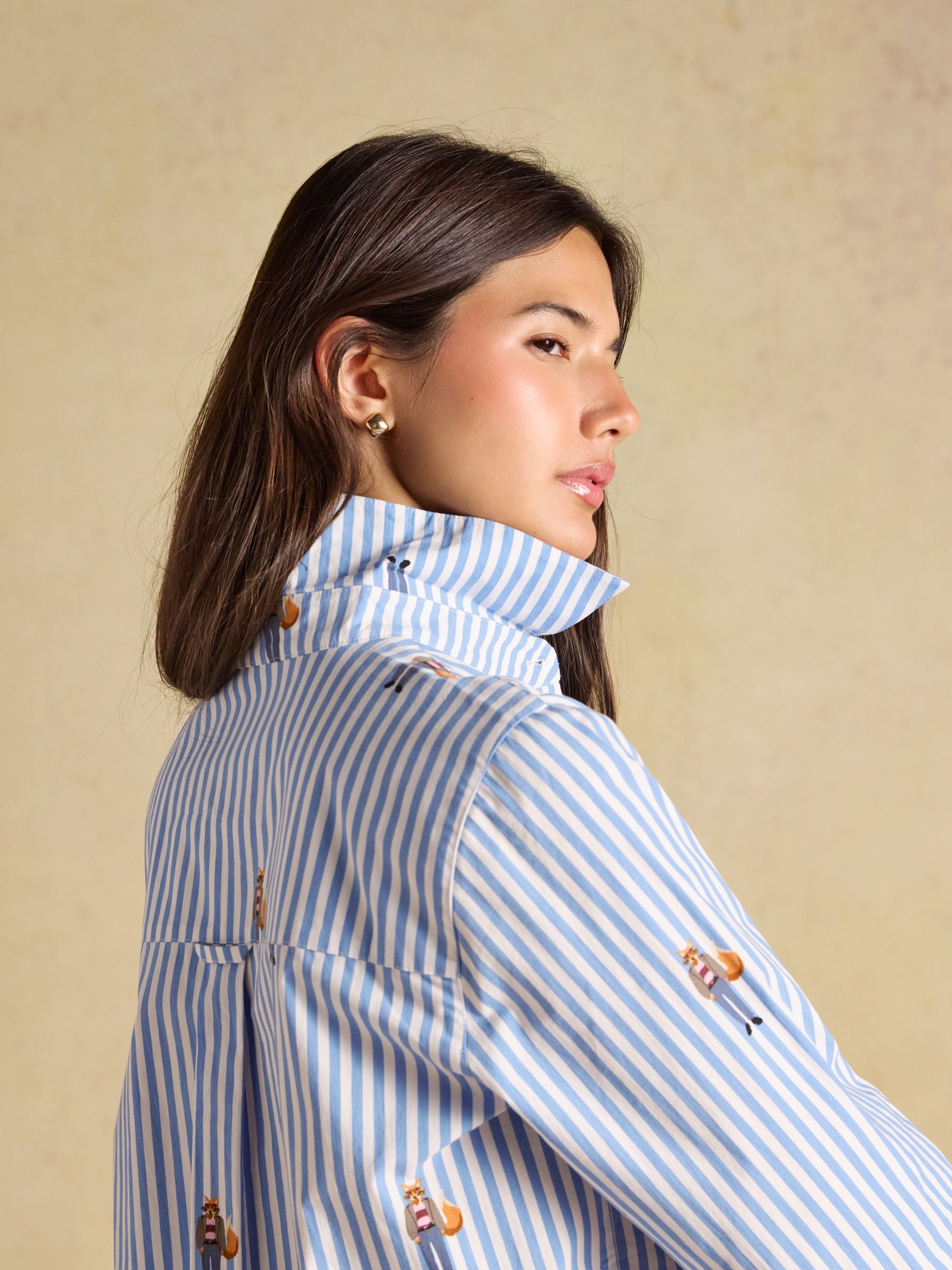 Blue/White Stripe Classic Poplin Shirt - Image 4 of 9