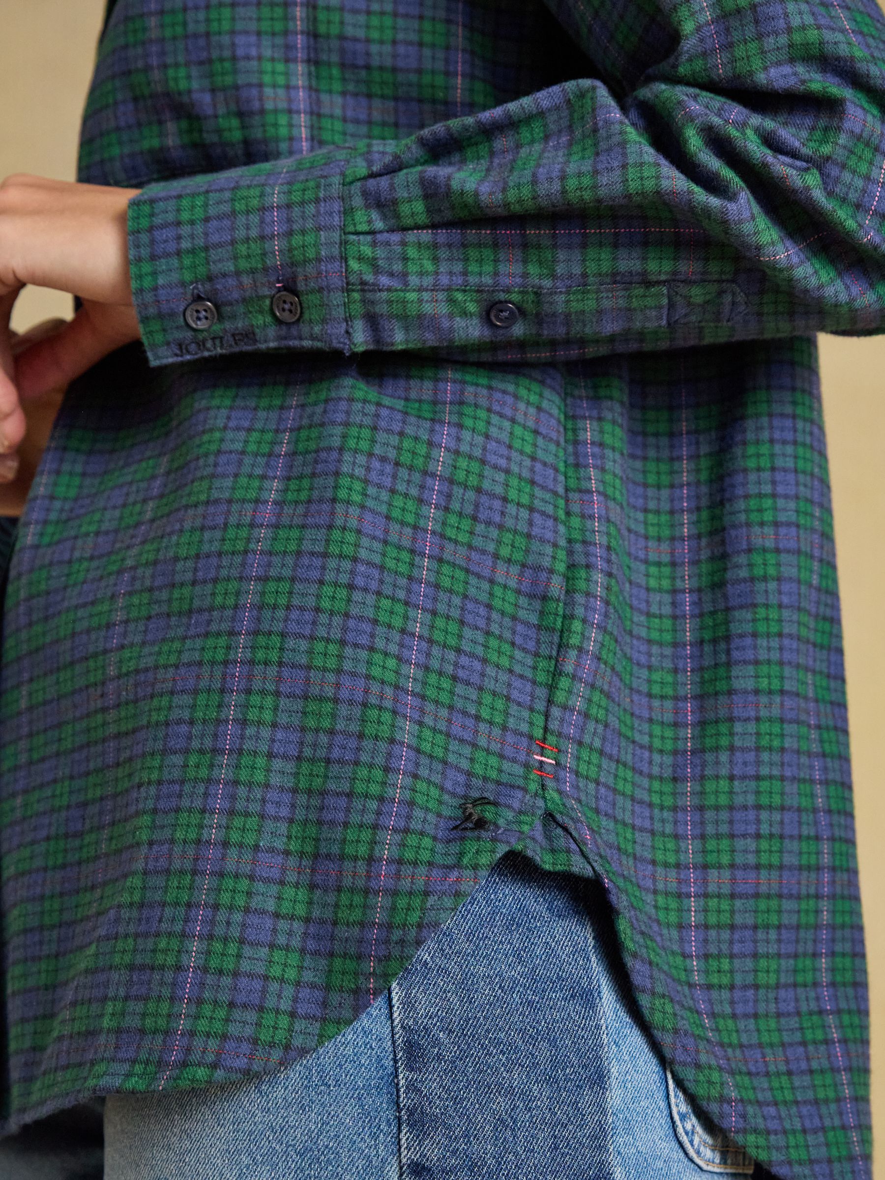 Brushed Navy Boyfriend Fit Shirt - Image 6 of 7