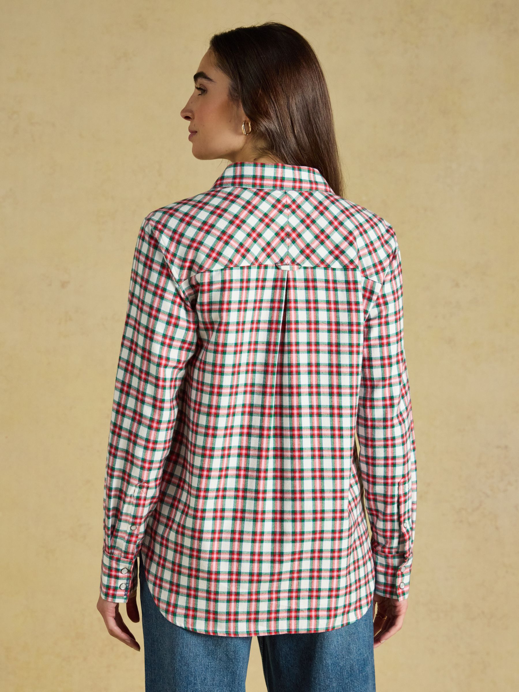 Brushed Red Boyfriend Fit Shirt - Image 2 of 8 Brushed Red Boyfriend Fit Shirt - Image 2 of 8