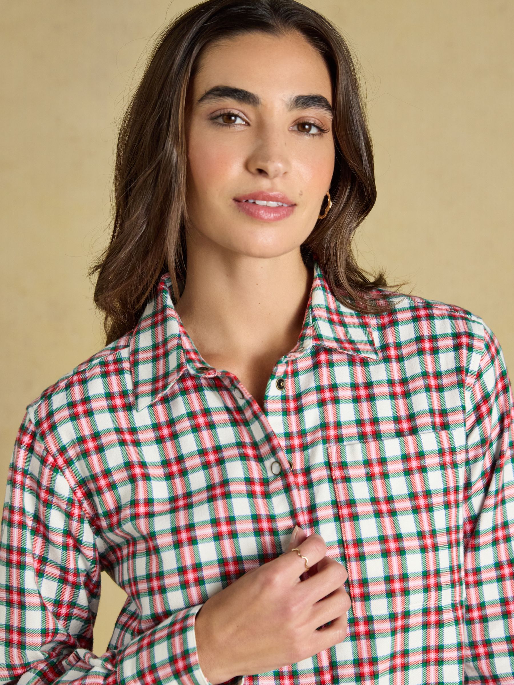 Brushed Red Boyfriend Fit Shirt - Image 5 of 8