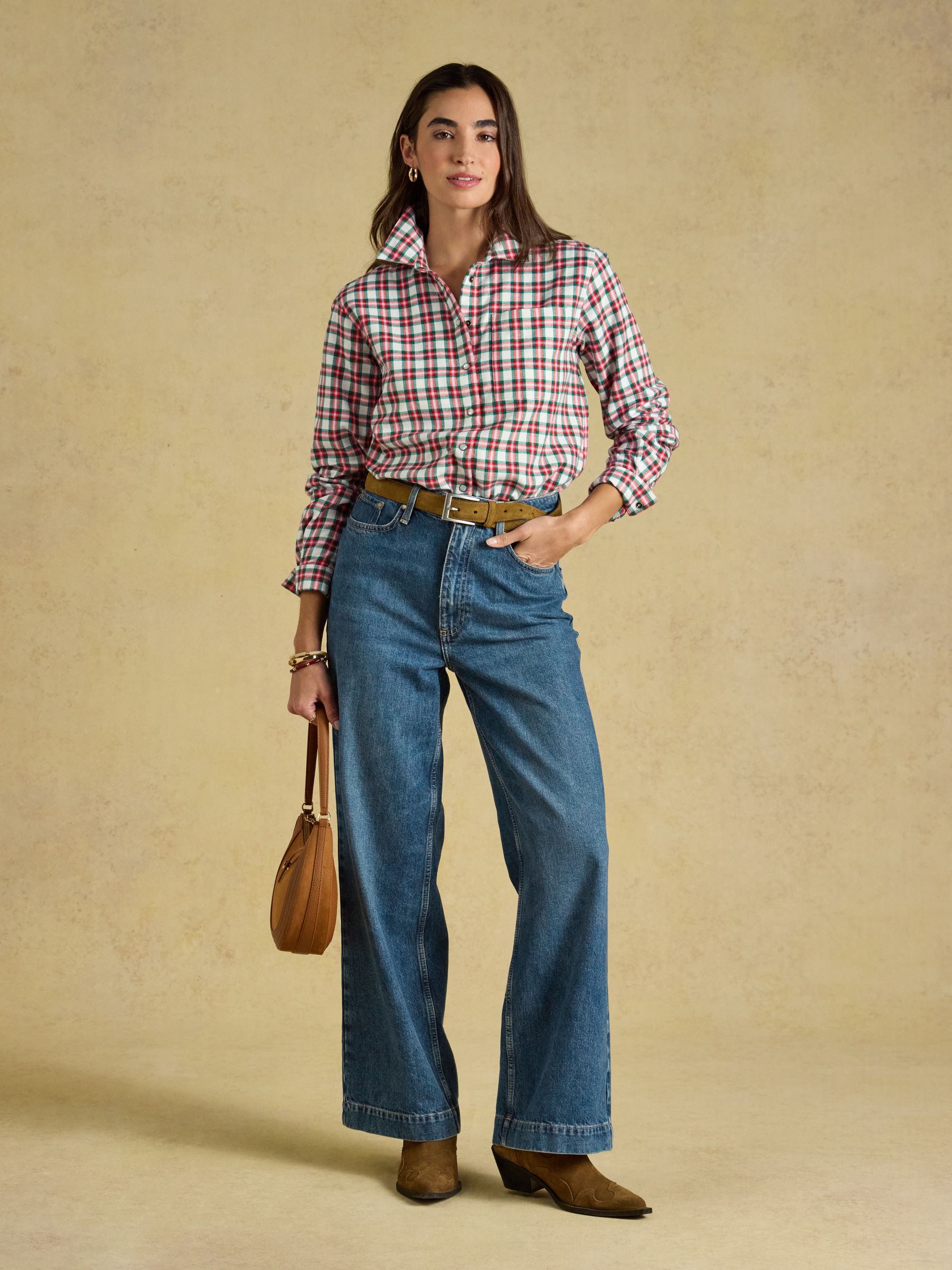 Brushed Red Boyfriend Fit Shirt - Image 6 of 8