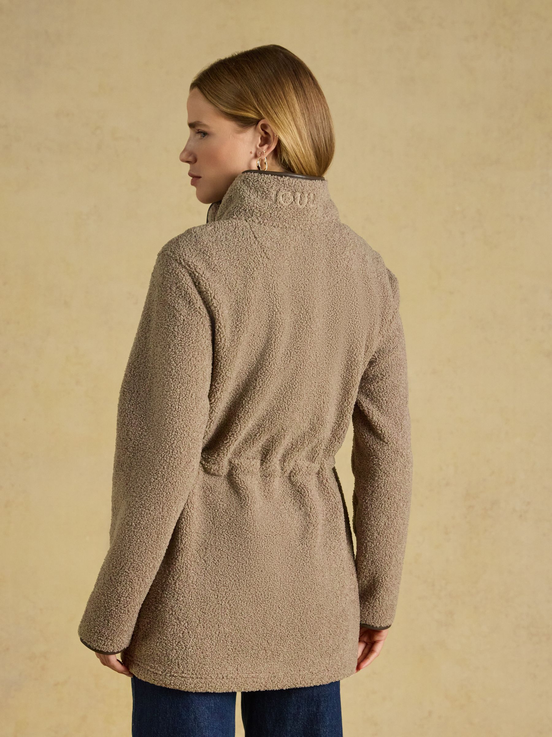 Heritage Mink Brown Regular Zip Through Borg Fleece - Image 2 of 9