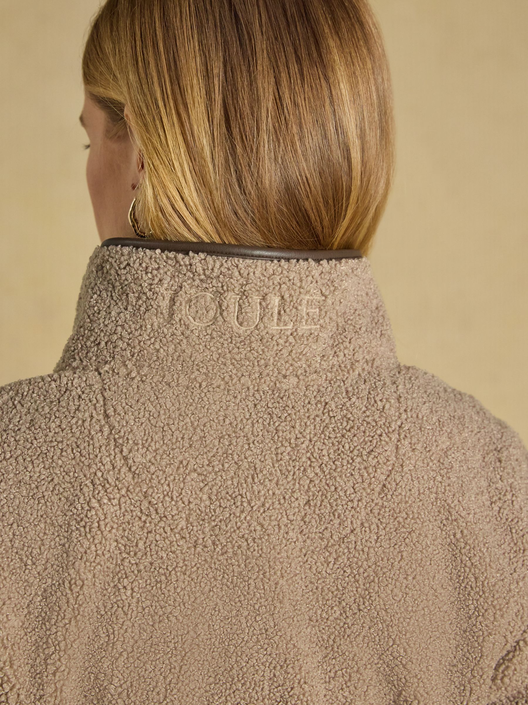 Heritage Mink Brown Regular Zip Through Borg Fleece - Image 8 of 9