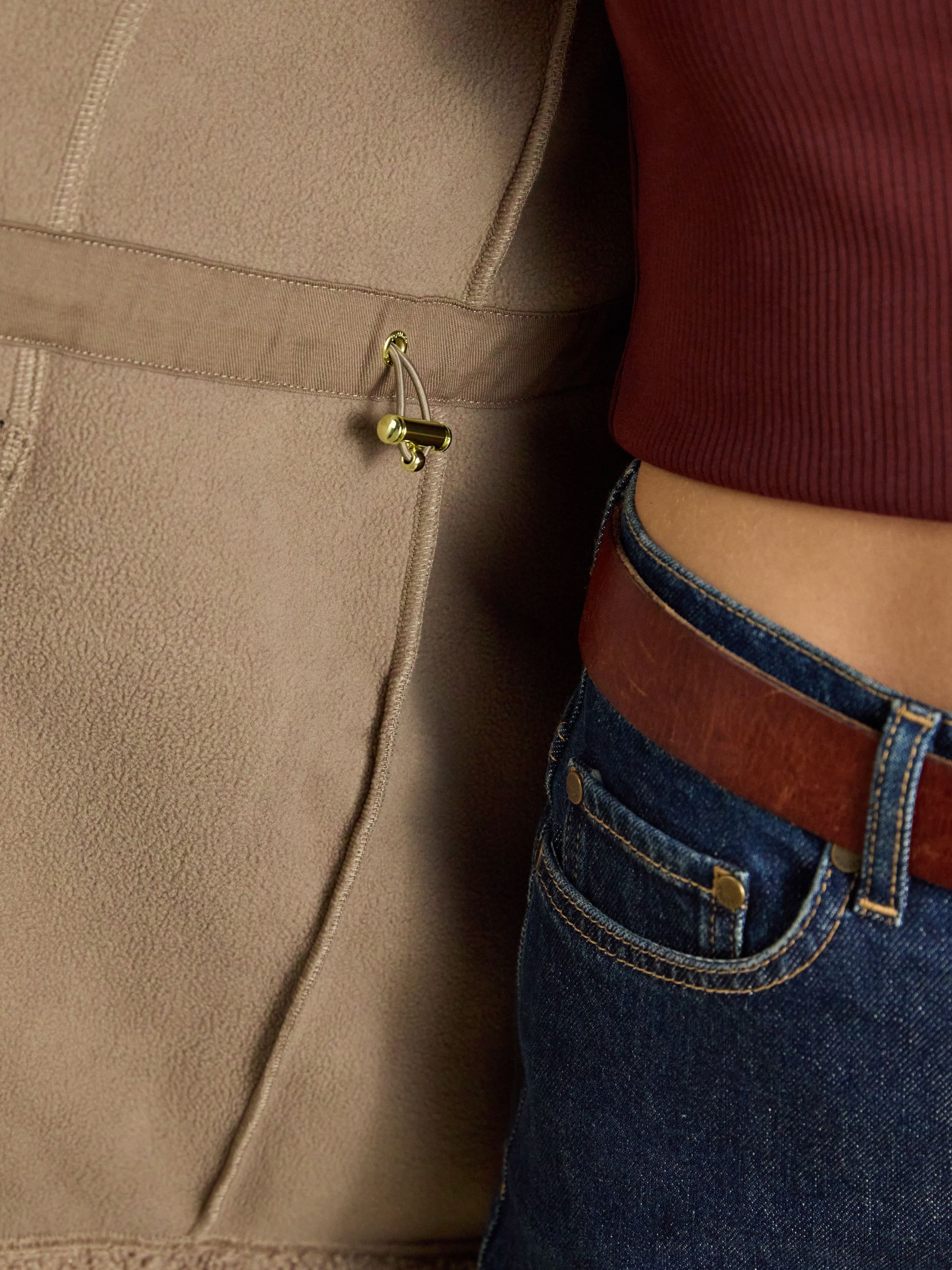 Heritage Mink Brown Regular Zip Through Borg Fleece - Image 9 of 9