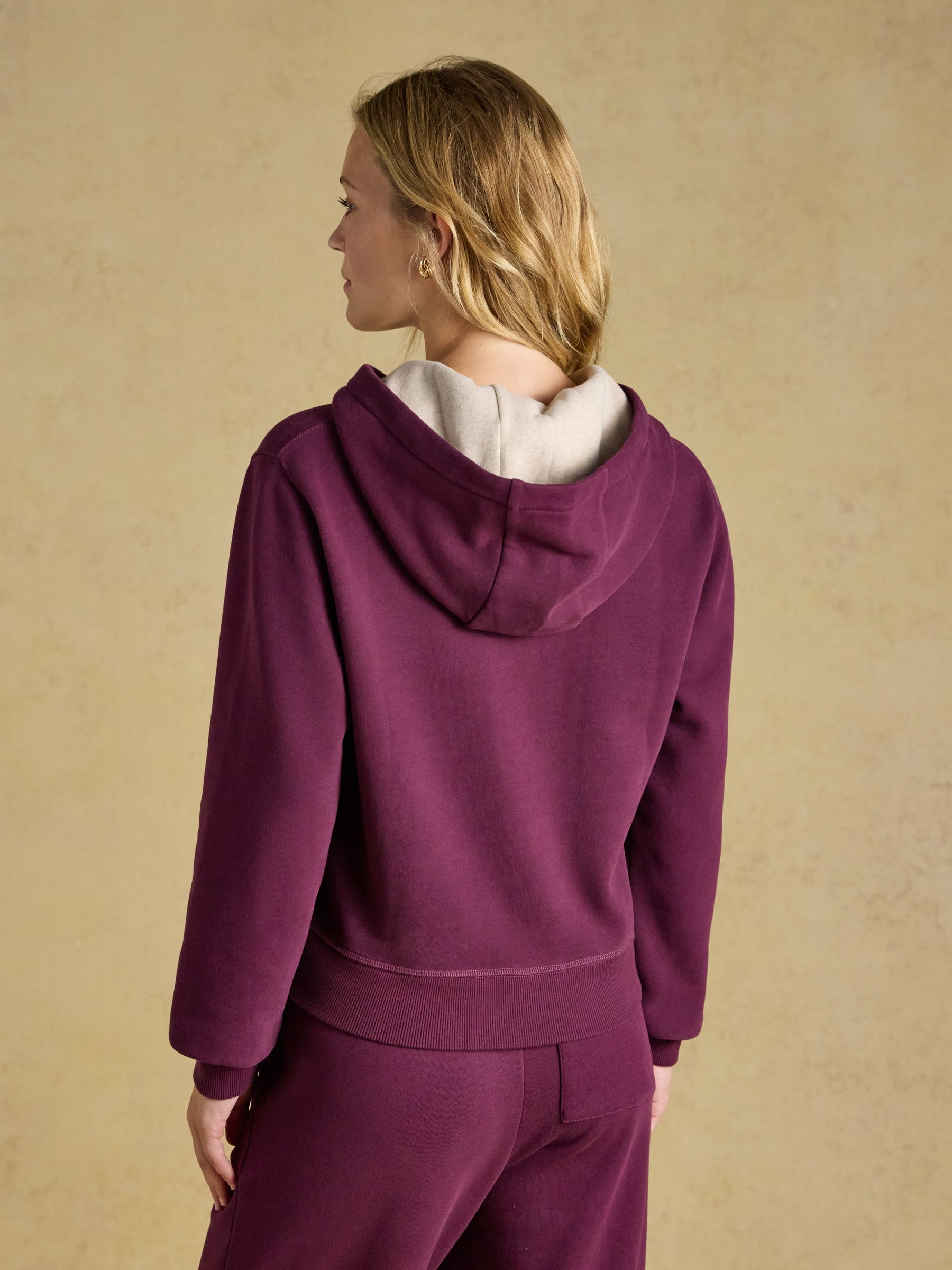 Wine Half Zip Cotton Blend Hoodie - Image 2 of 10