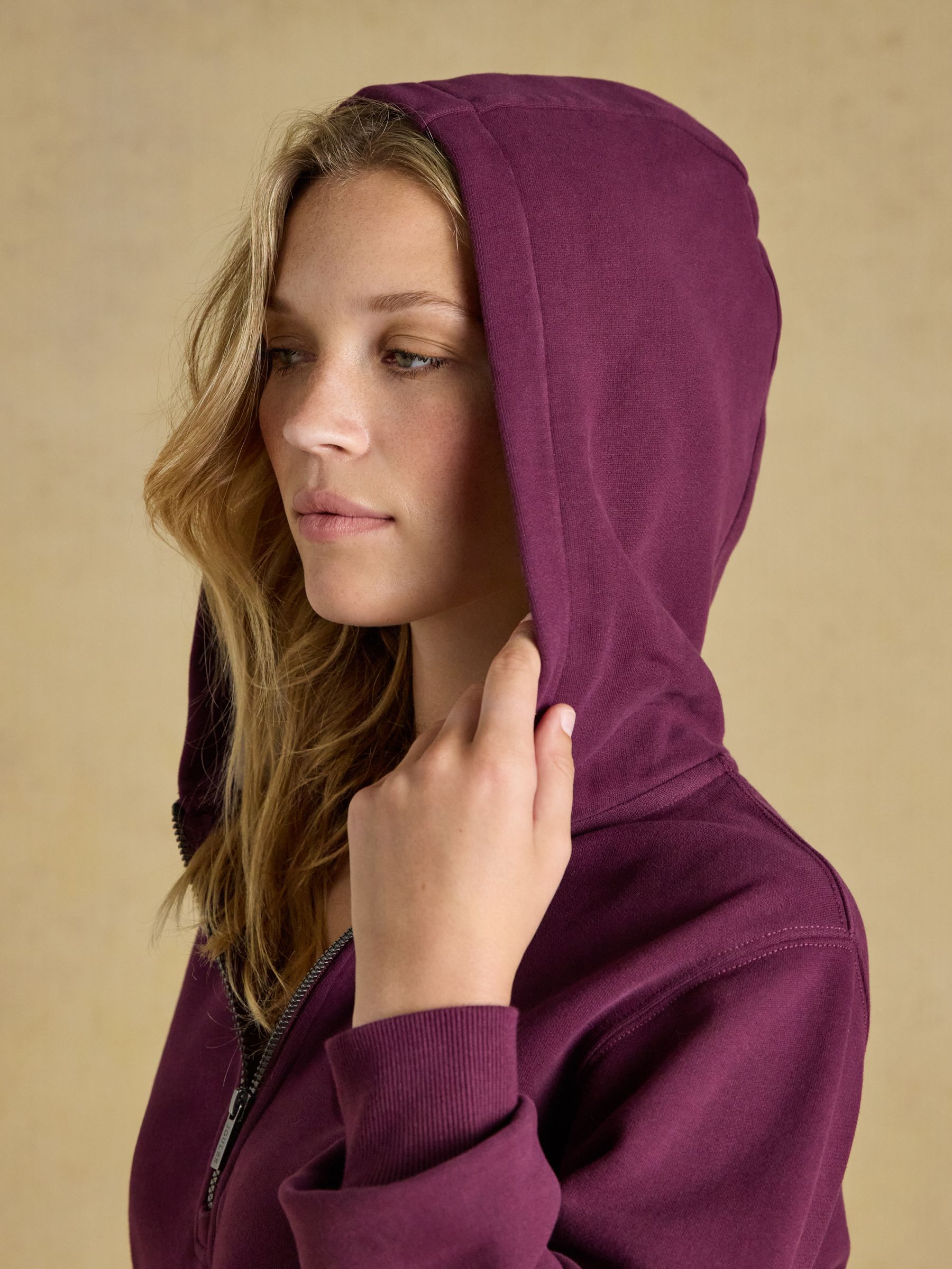 Wine Half Zip Cotton Blend Hoodie - Image 8 of 10