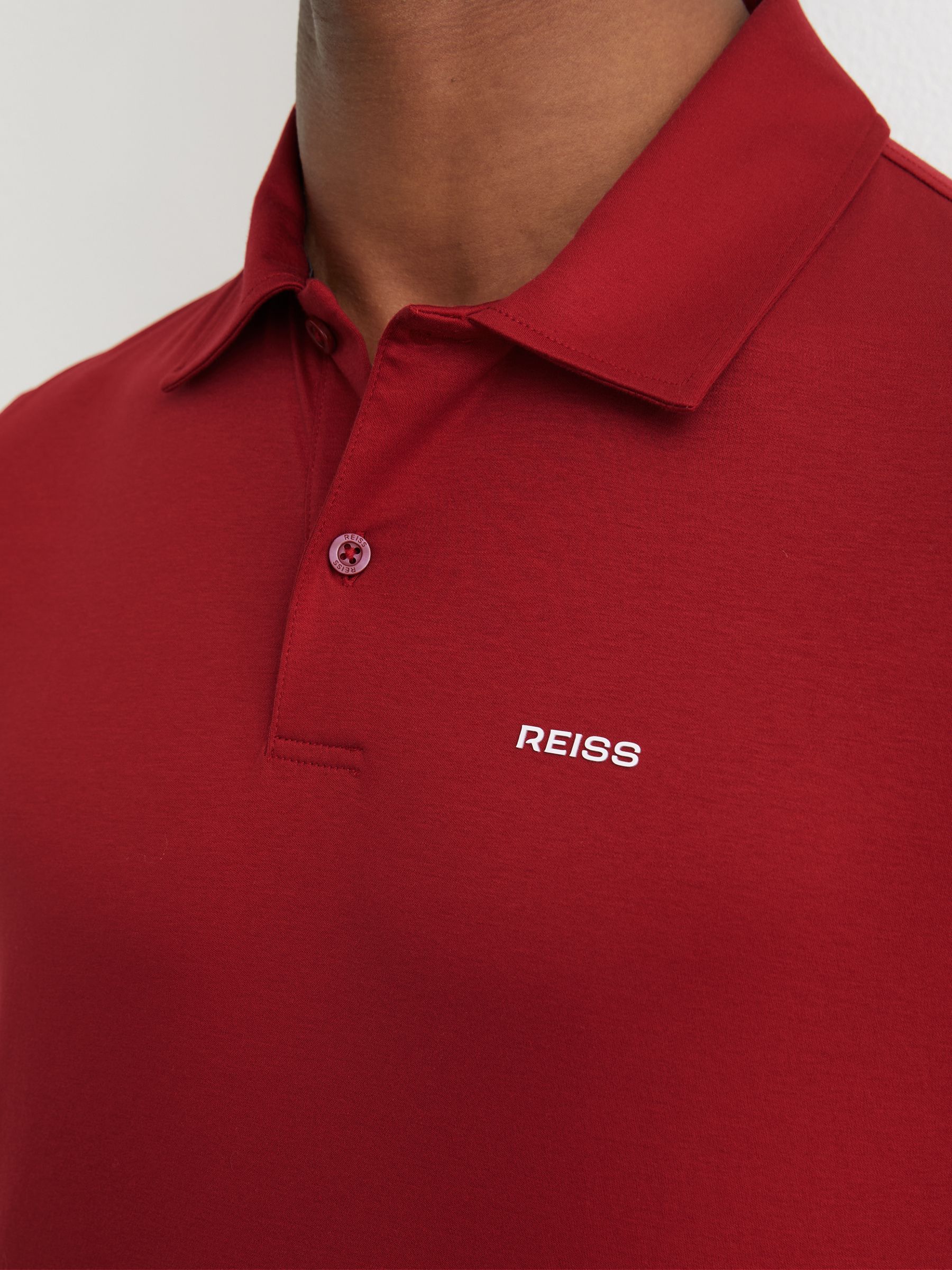 Airwater-Cotton Logo Polo Shirt in Red - image 5