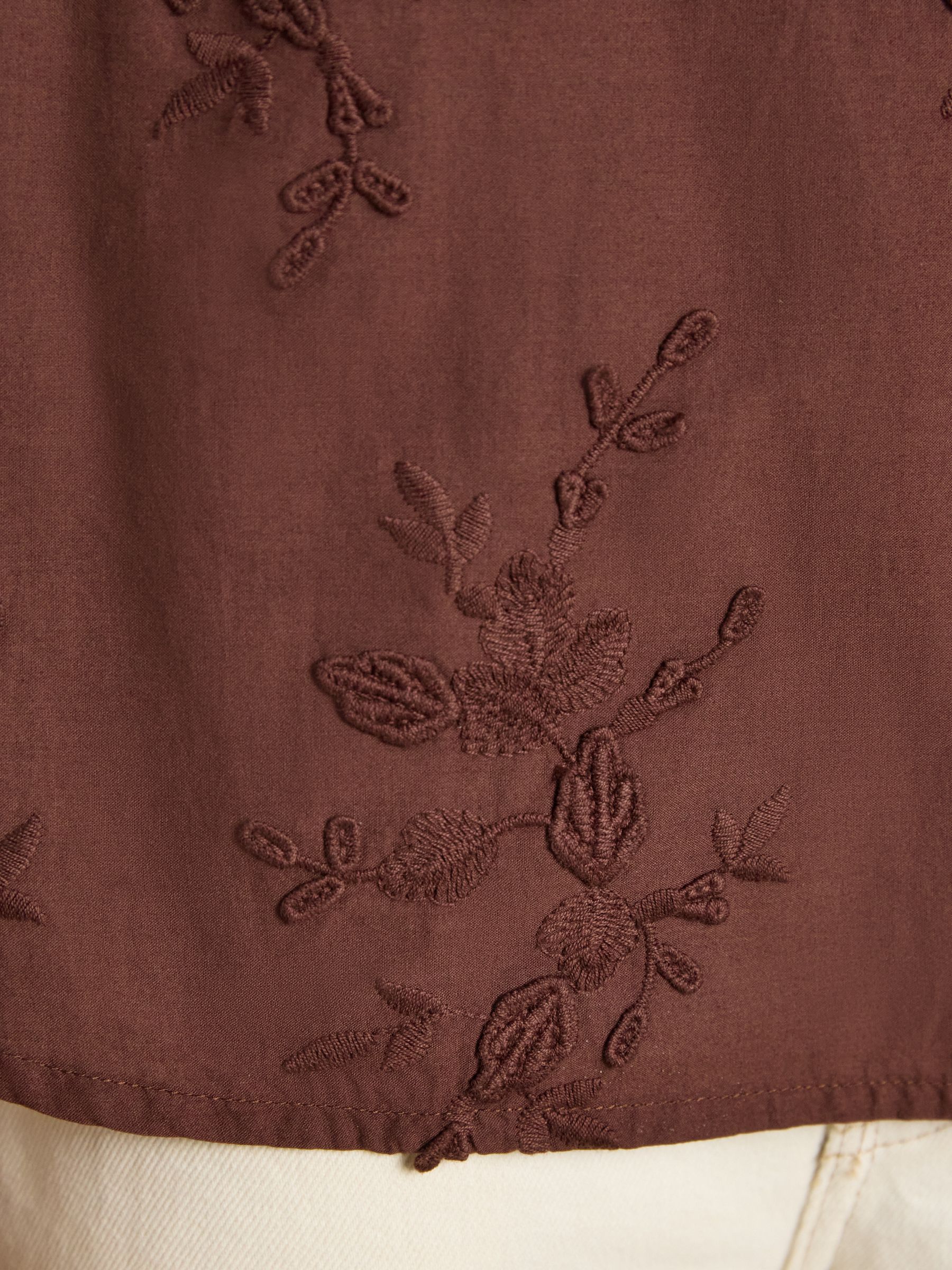 Melanie Brown Embroidered Frill Neck Blouse - Image 2 of 7