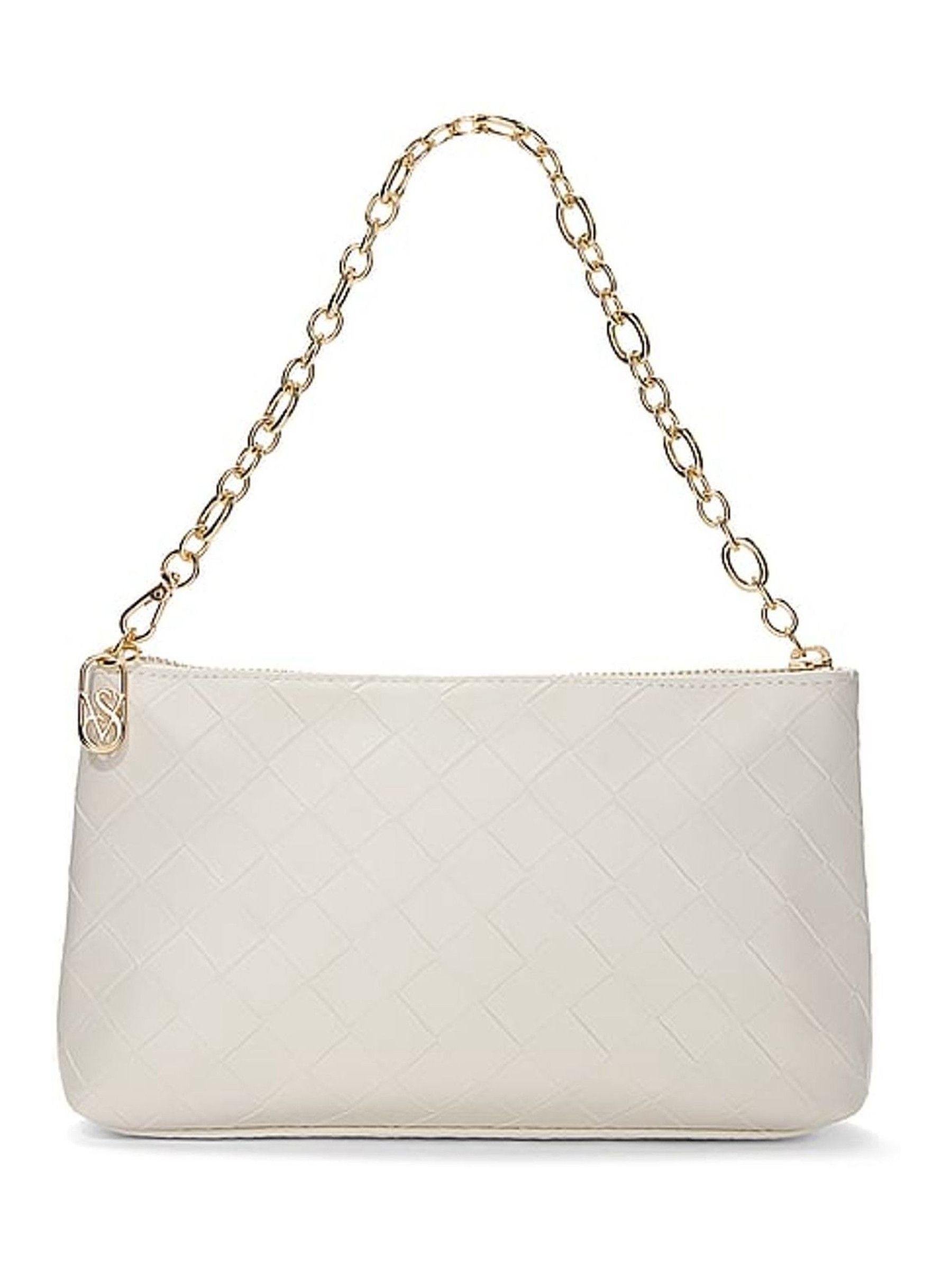 Soft Ivory White Large Woven Zip Clutch Bag - Image 2 of 3
