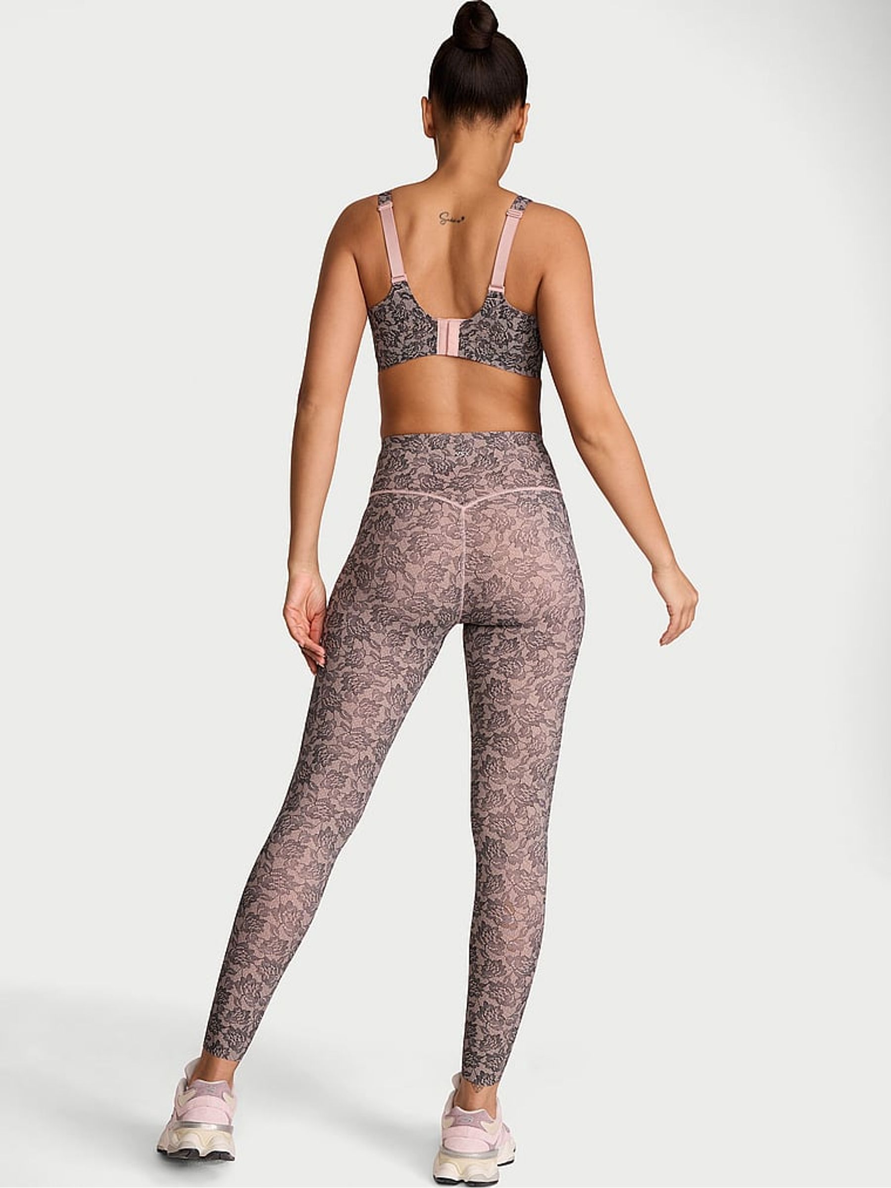 Black Lace Print Elevate™ Leggings - Image 2 of 3 Black Lace Print Elevate™ Leggings - Image 2 of 3