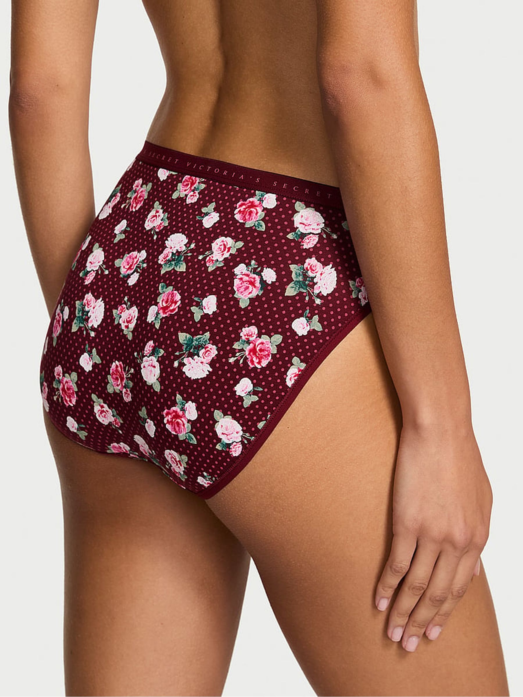 Sangria Red Holly Floral Brief Knickers - Image 2 of 2 Sangria Red Holly Floral Brief Knickers - Image 2 of 2