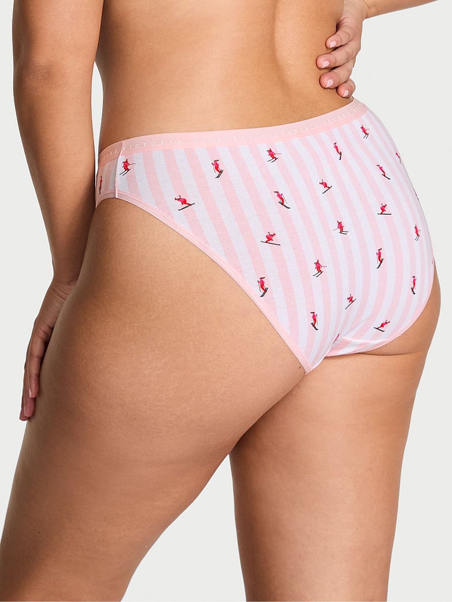 Pink Skier Stripes Bikini Knickers - Image 2 of 2 Pink Skier Stripes Bikini Knickers - Image 2 of 2