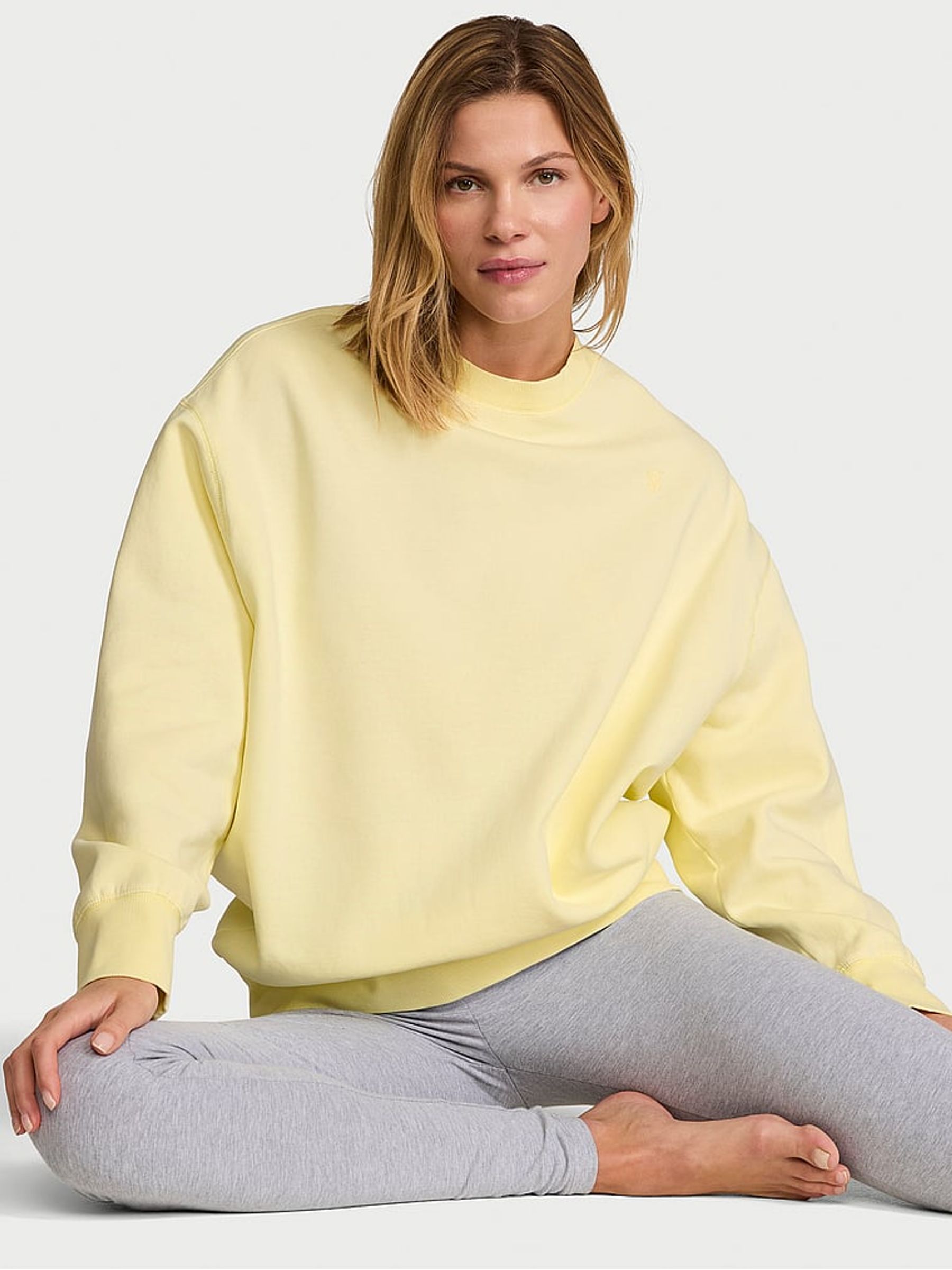 Lemonade Yellow Fleece Oversized Crewneck Sweatshirt - Image 1 of 2