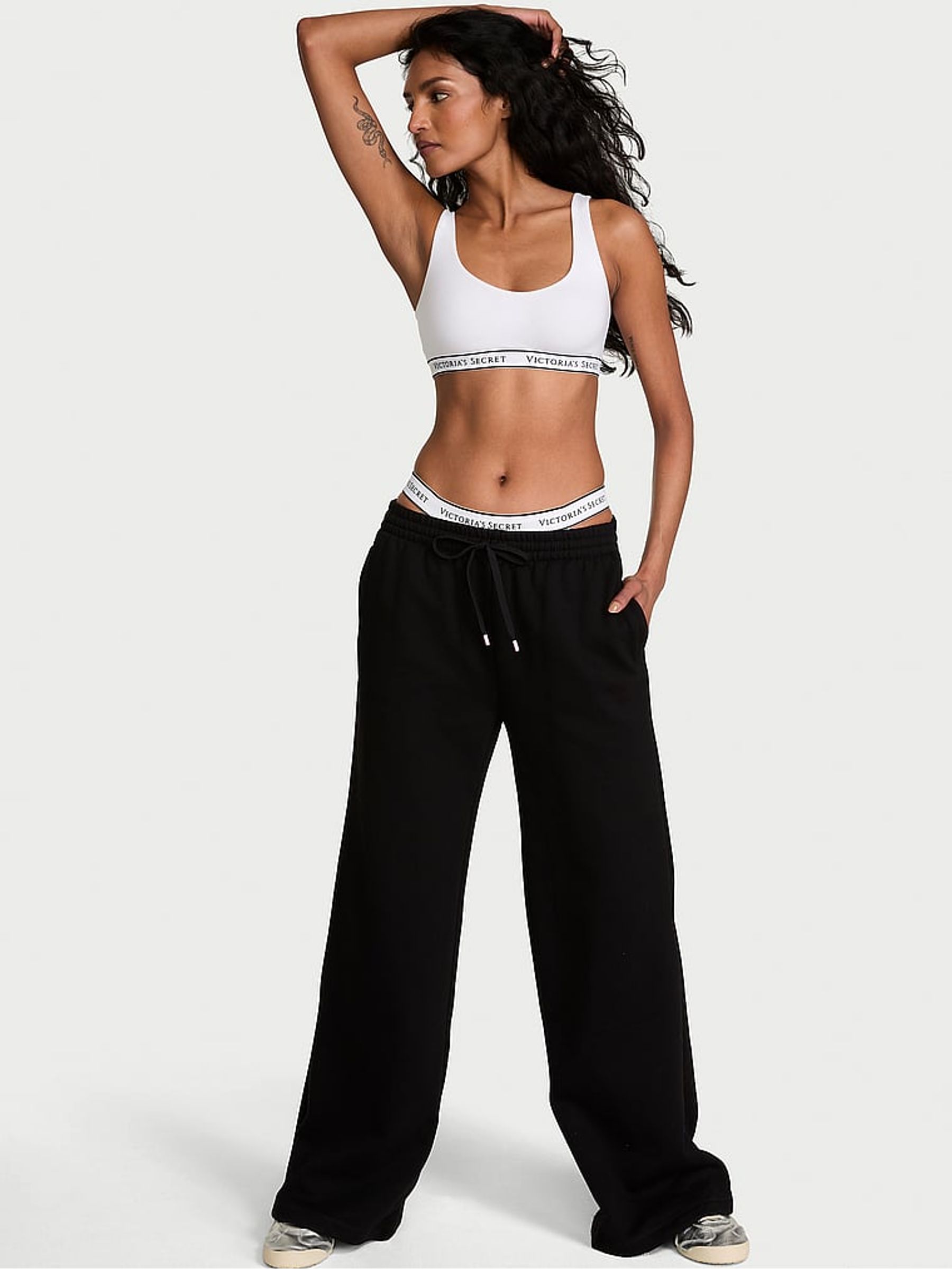 Black Fleece Wide Leg Joggers - Image 1 of 2