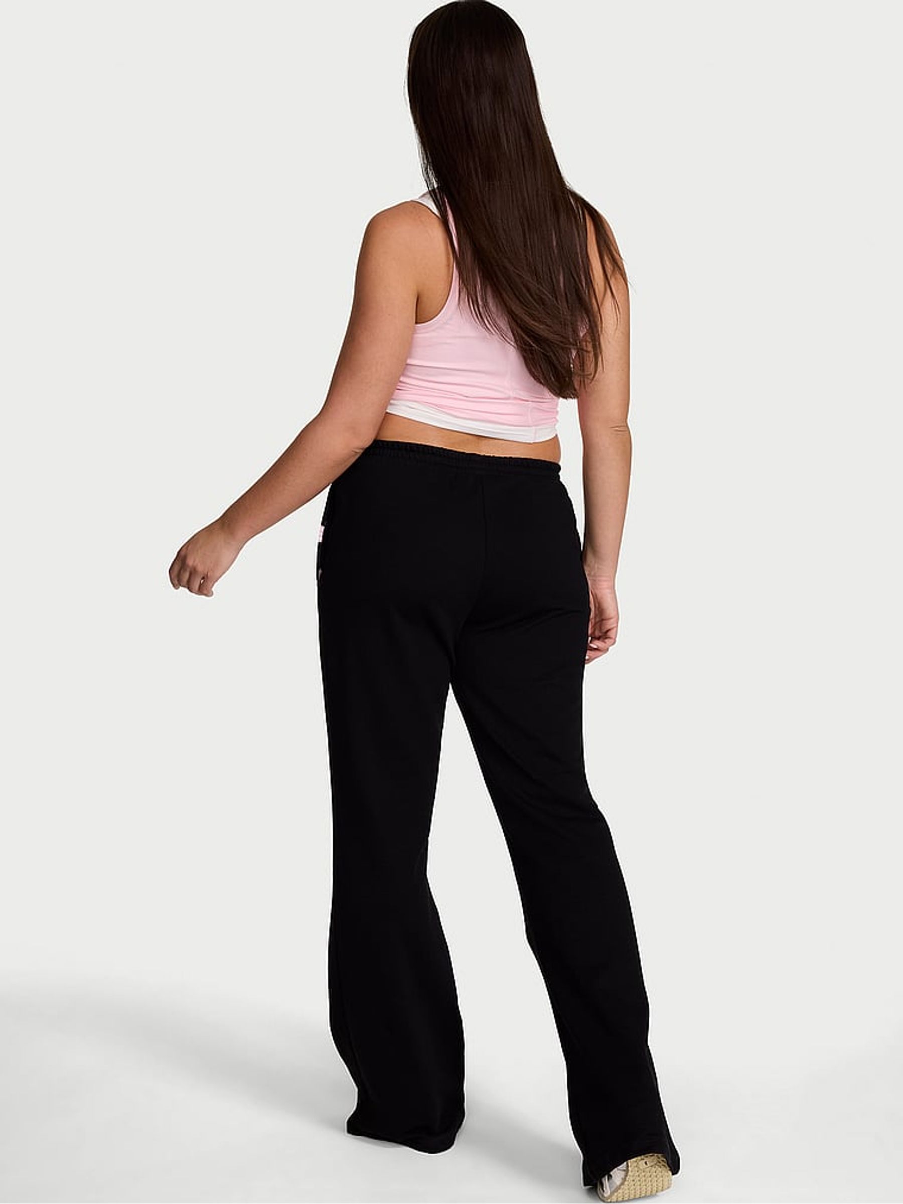 Black Terry Flared Joggers - Image 2 of 2