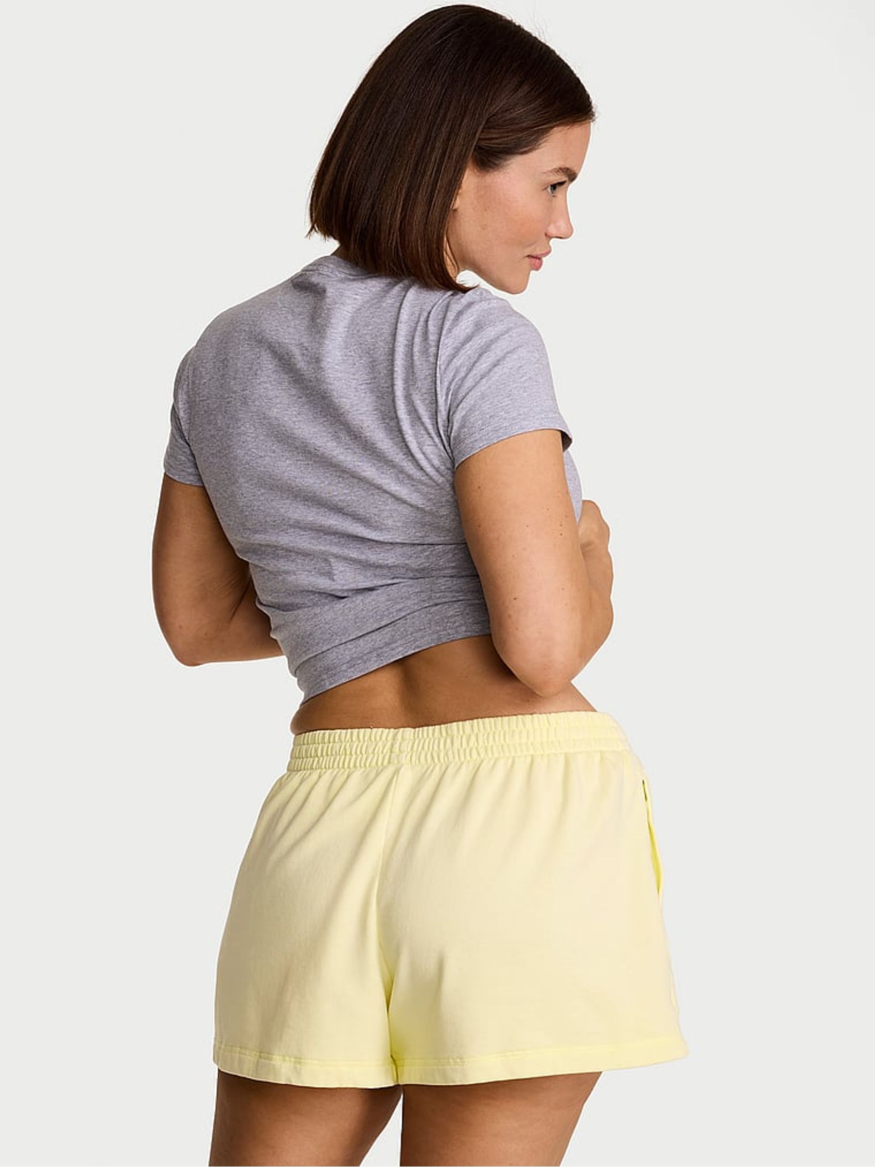 Lemonade Yellow Terry Shorts - Image 2 of 2 Lemonade Yellow Terry Shorts - Image 2 of 2