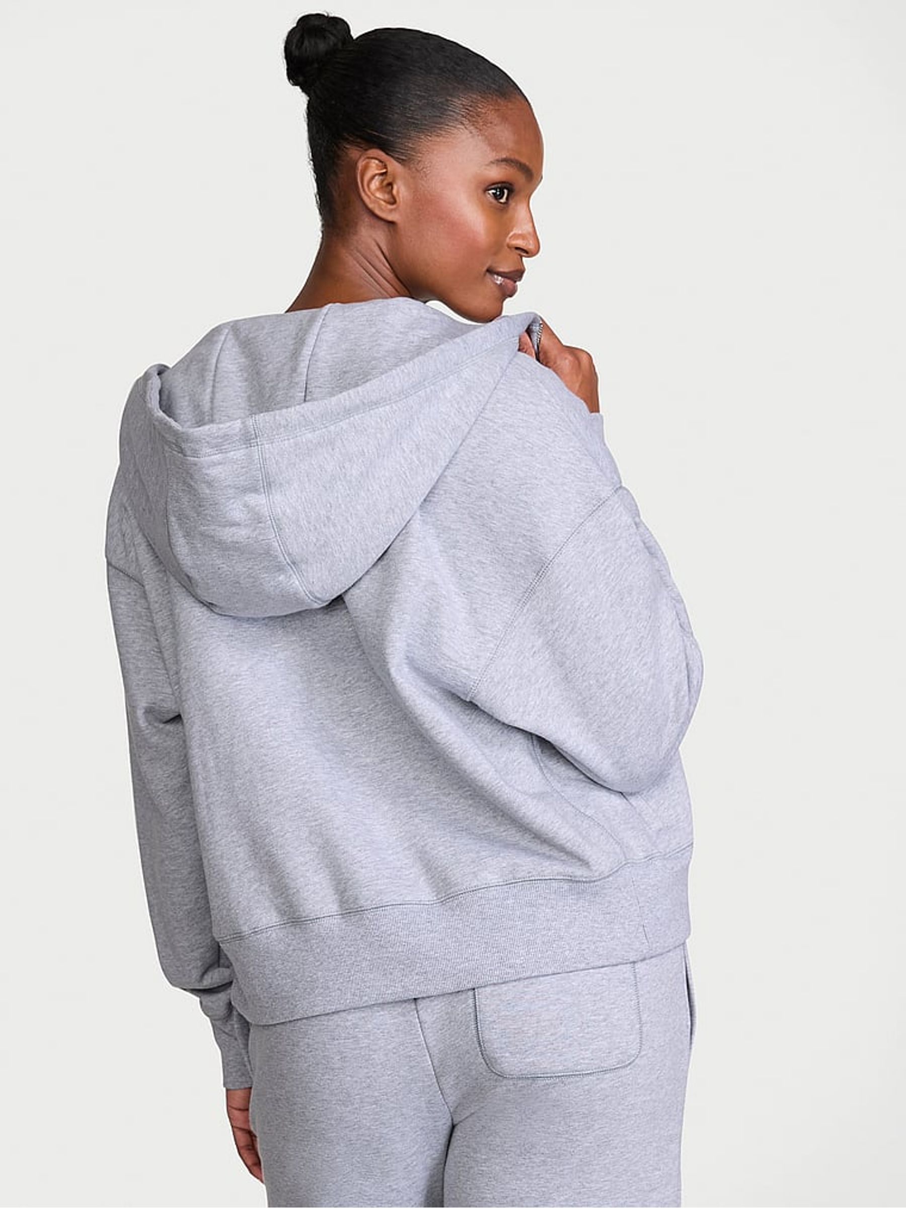 Heather Grey Angel Fleece Full Zip Hoodie - Image 2 of 2