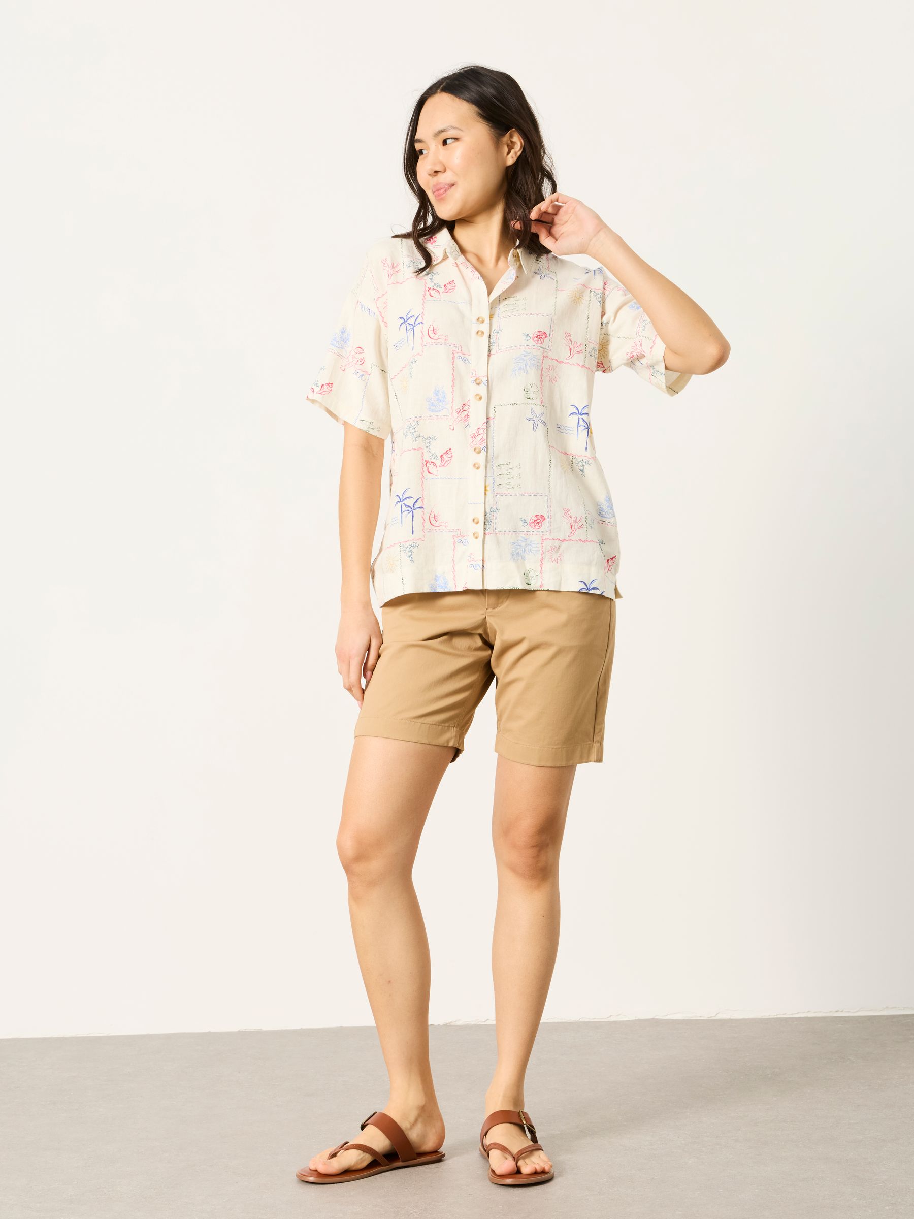 Sandown Stone Longline Chino Shorts - Image 5 of 6