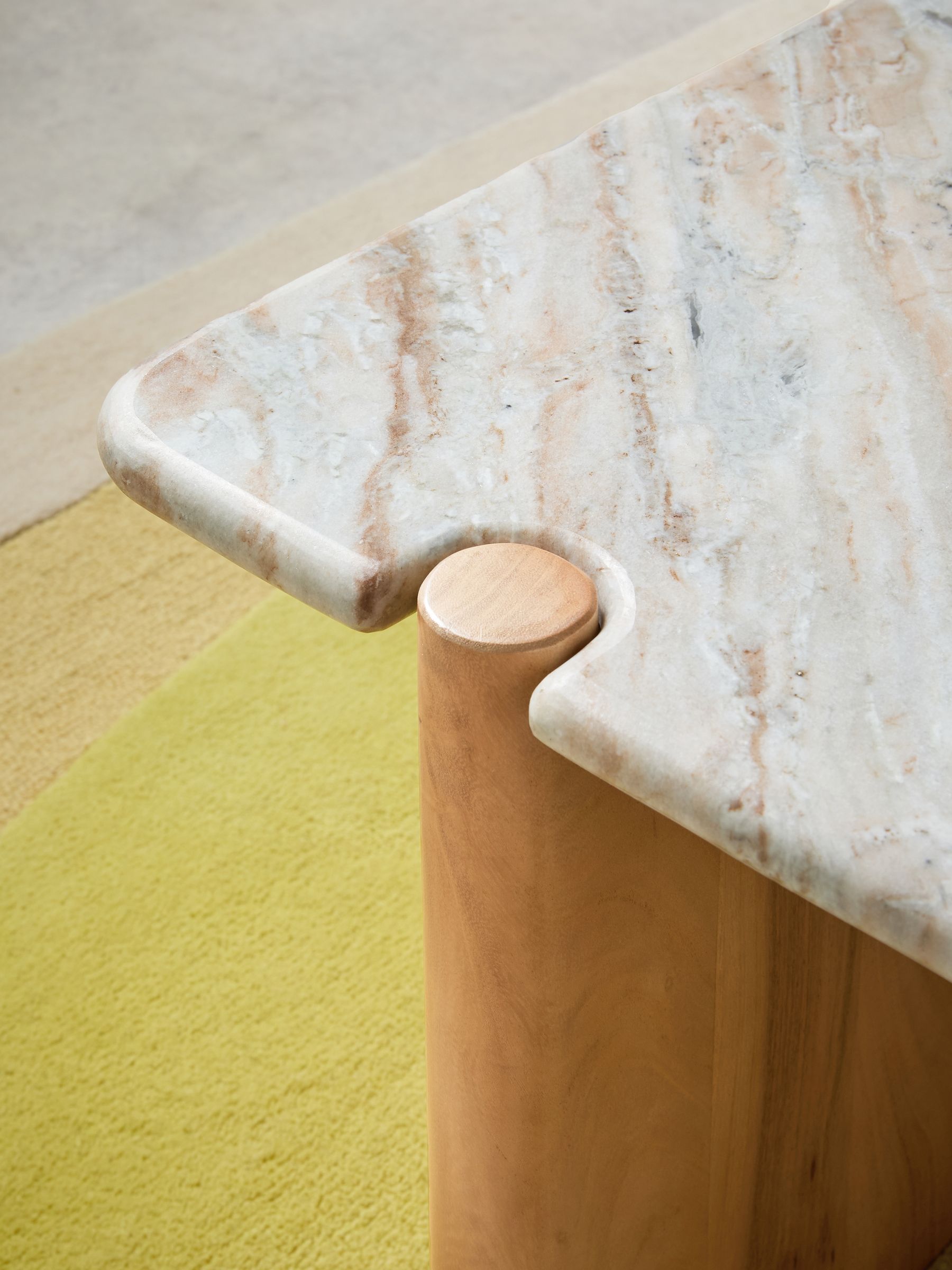 Callen Coffee Table in Acacia Wood and Solid Marble - Image 3 of 6