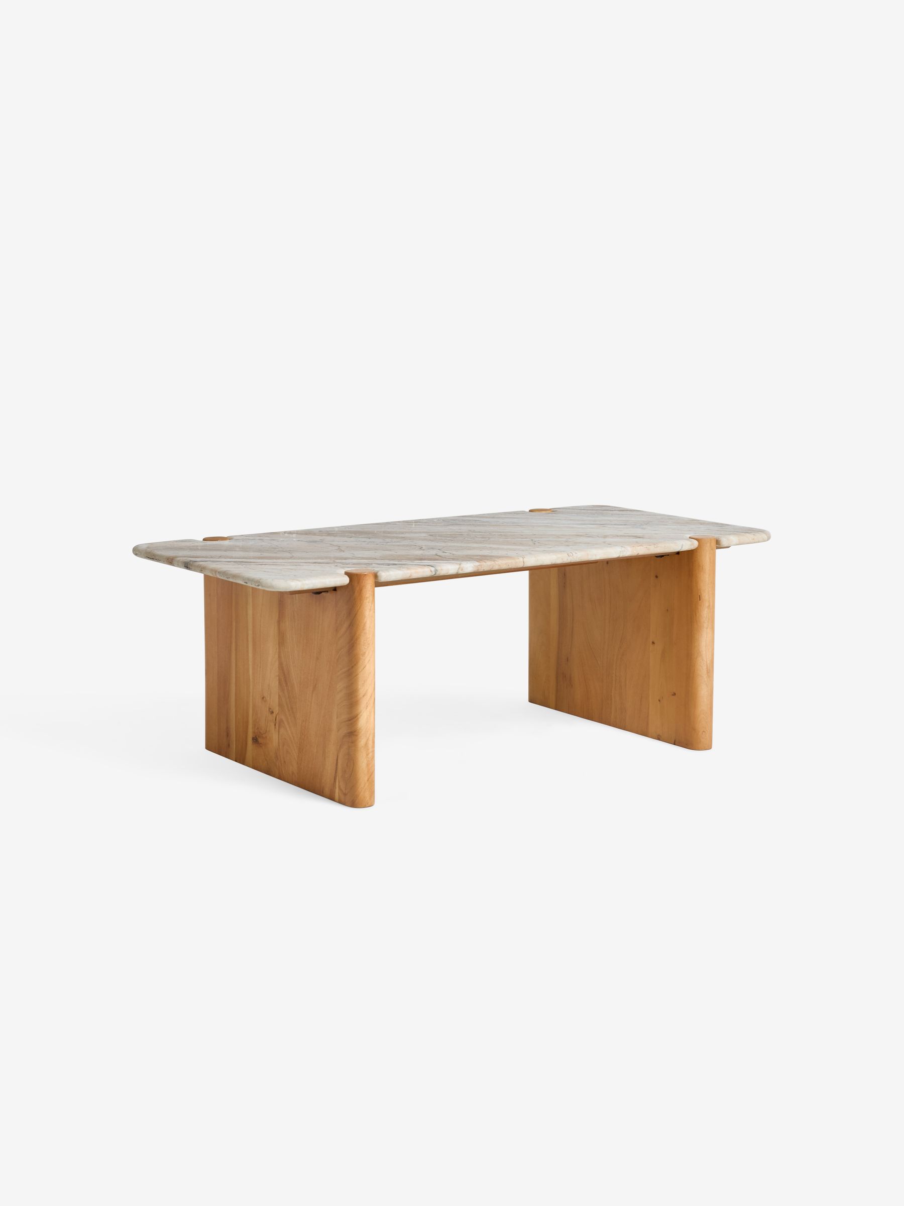 Callen Coffee Table in Acacia Wood and Solid Marble - Image 6 of 6